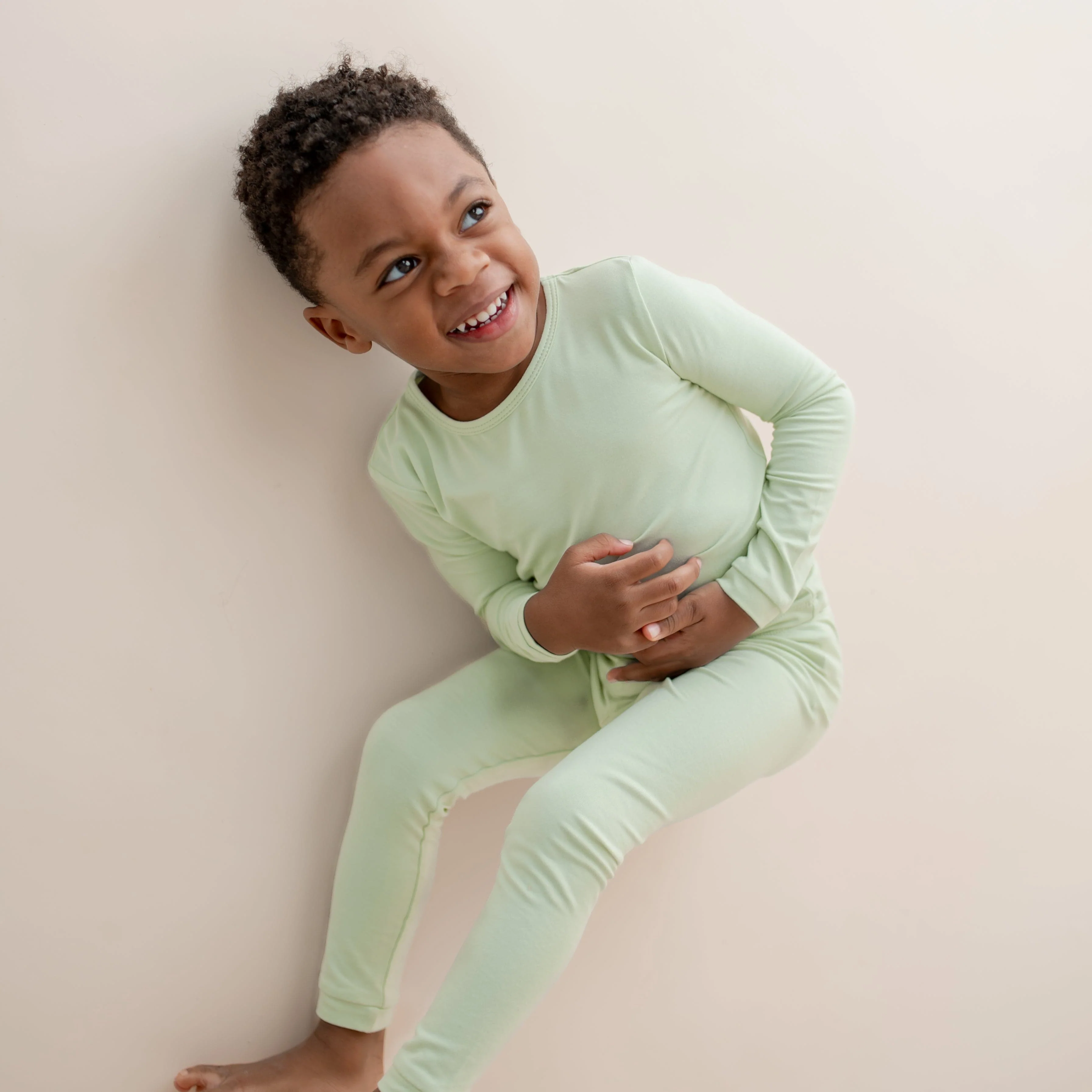 Long Sleeve Pajamas in Basil - Image 4