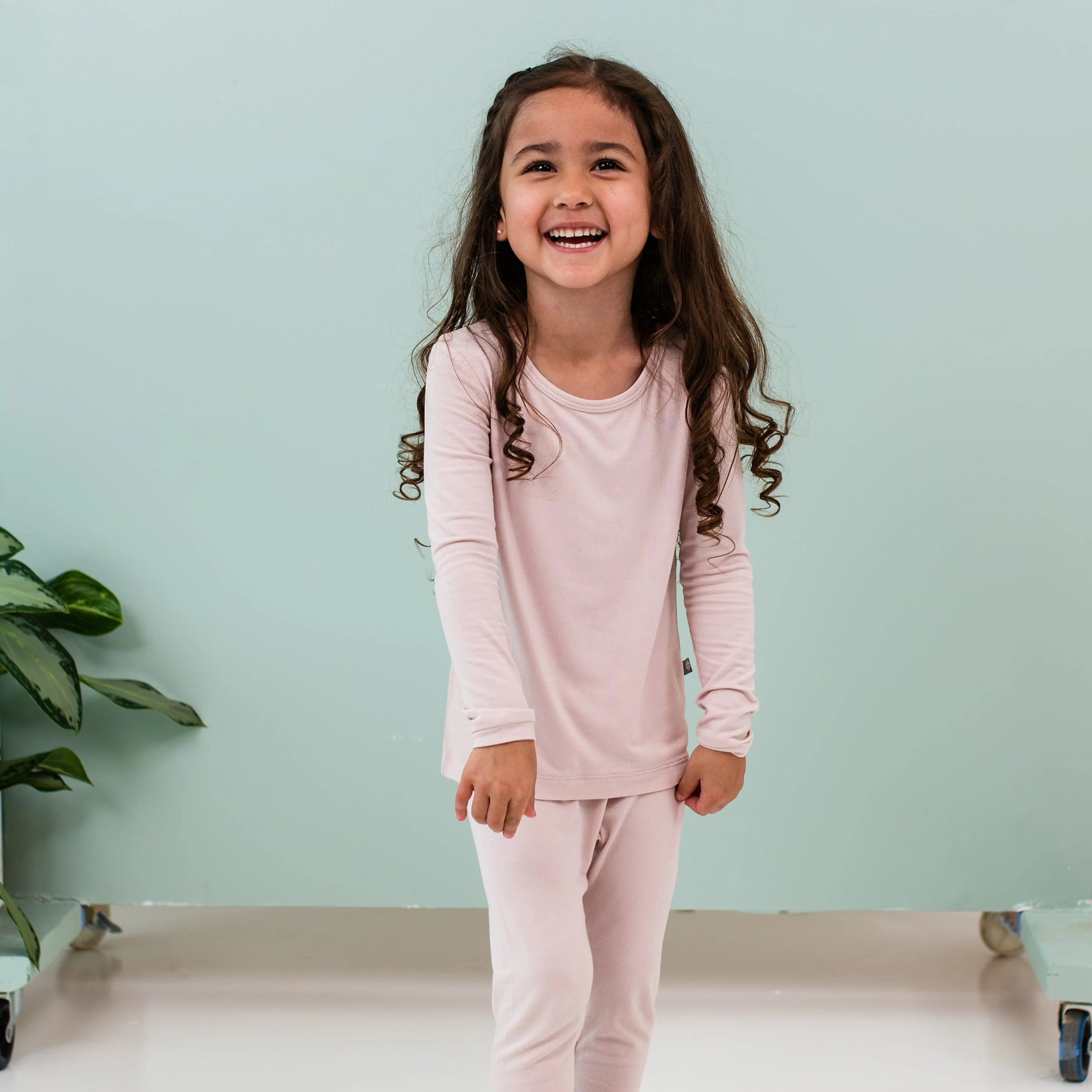 Long Sleeve Pajamas in Blush - Image 3