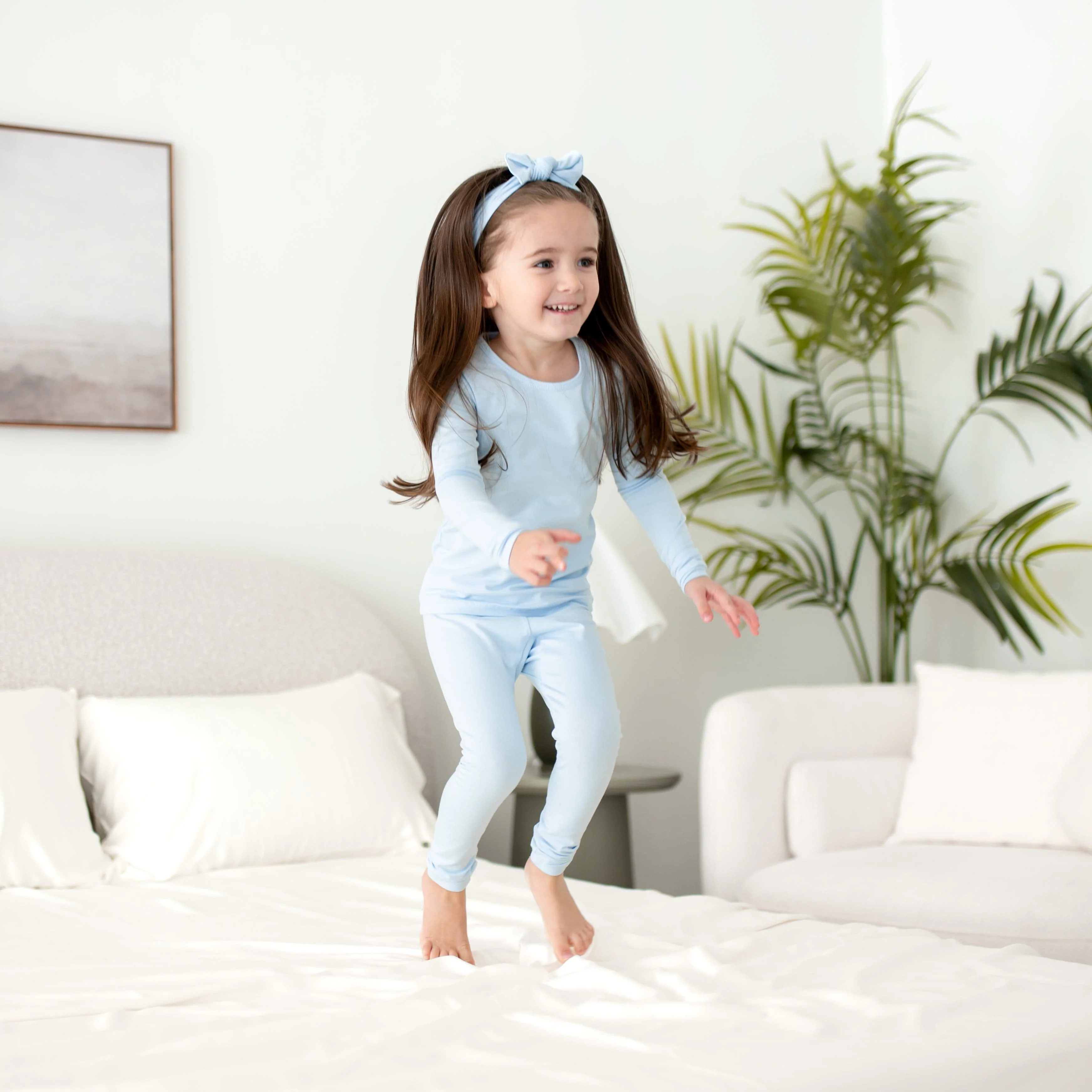 Long Sleeve Pajamas in Breeze - Image 3