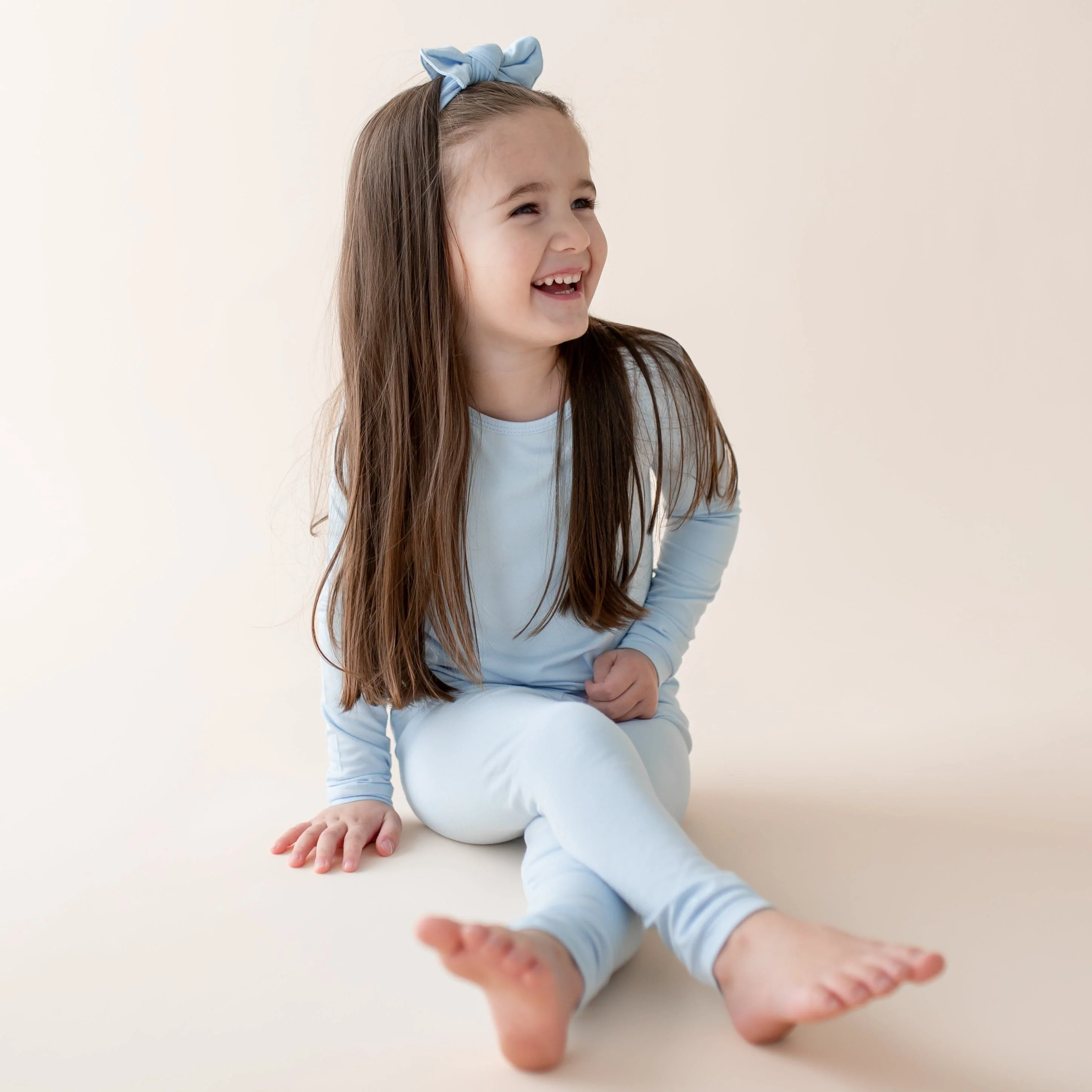 Long Sleeve Pajamas in Breeze - Image 4