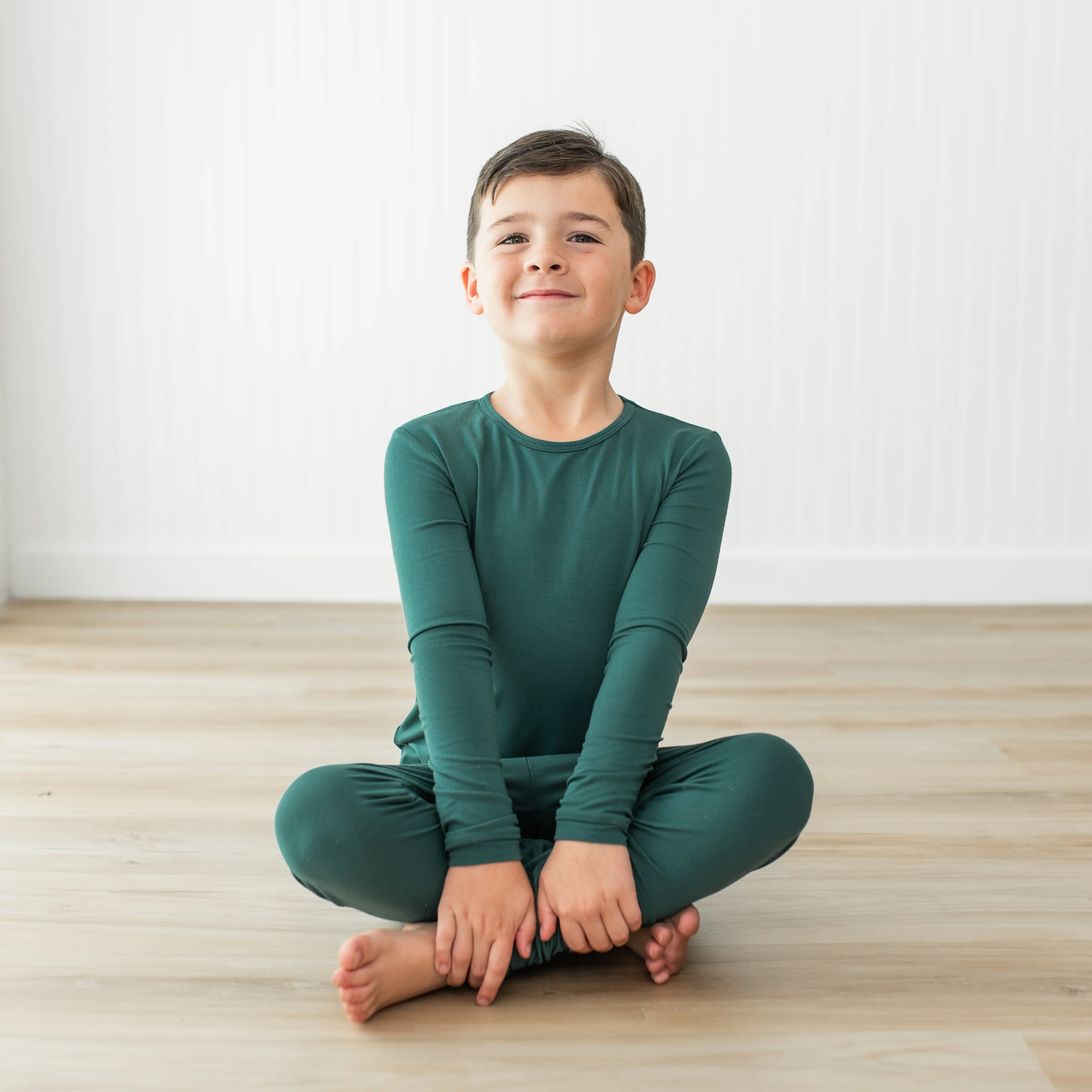Long Sleeve Pajamas in Emerald - Image 3