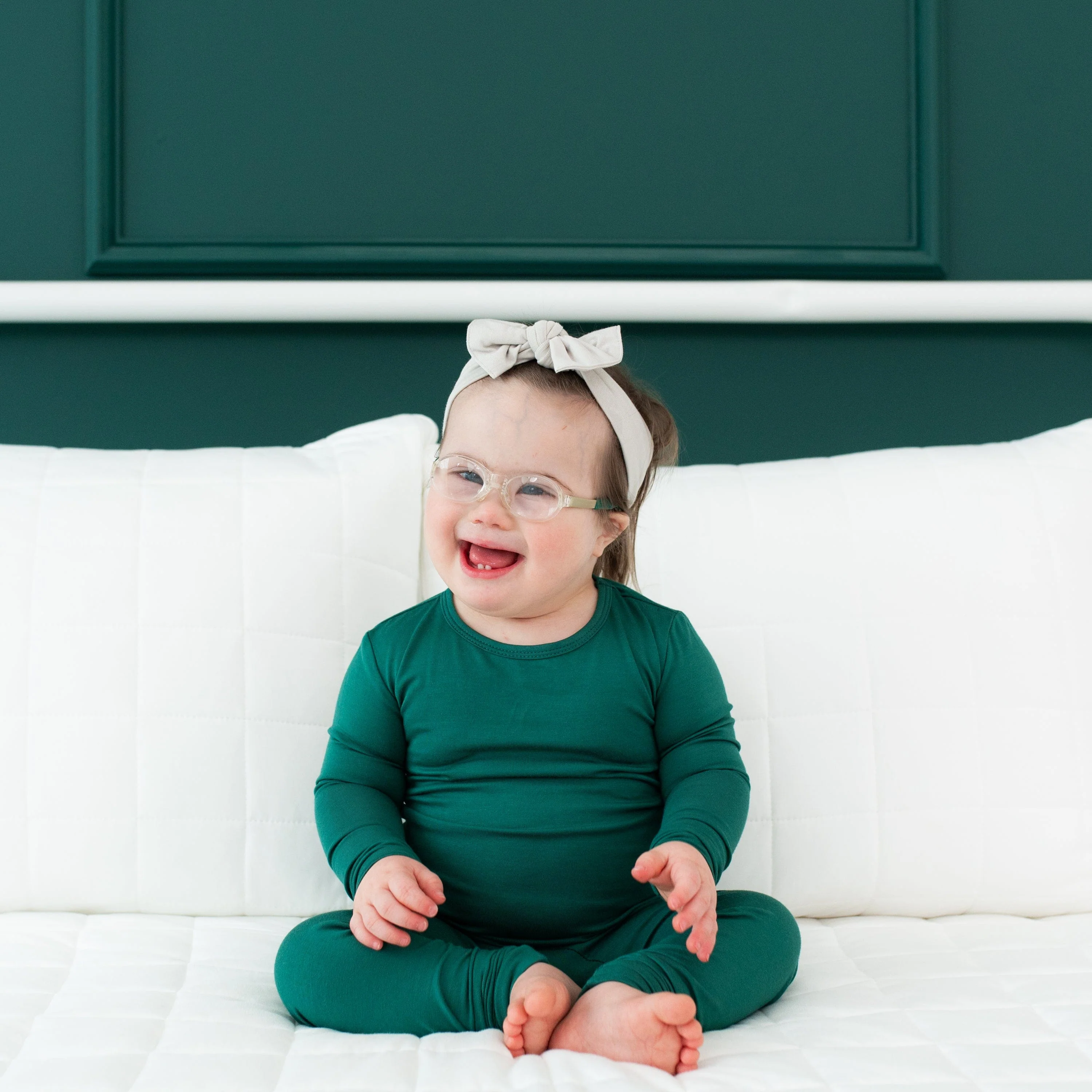 Long Sleeve Pajamas in Emerald - Image 4