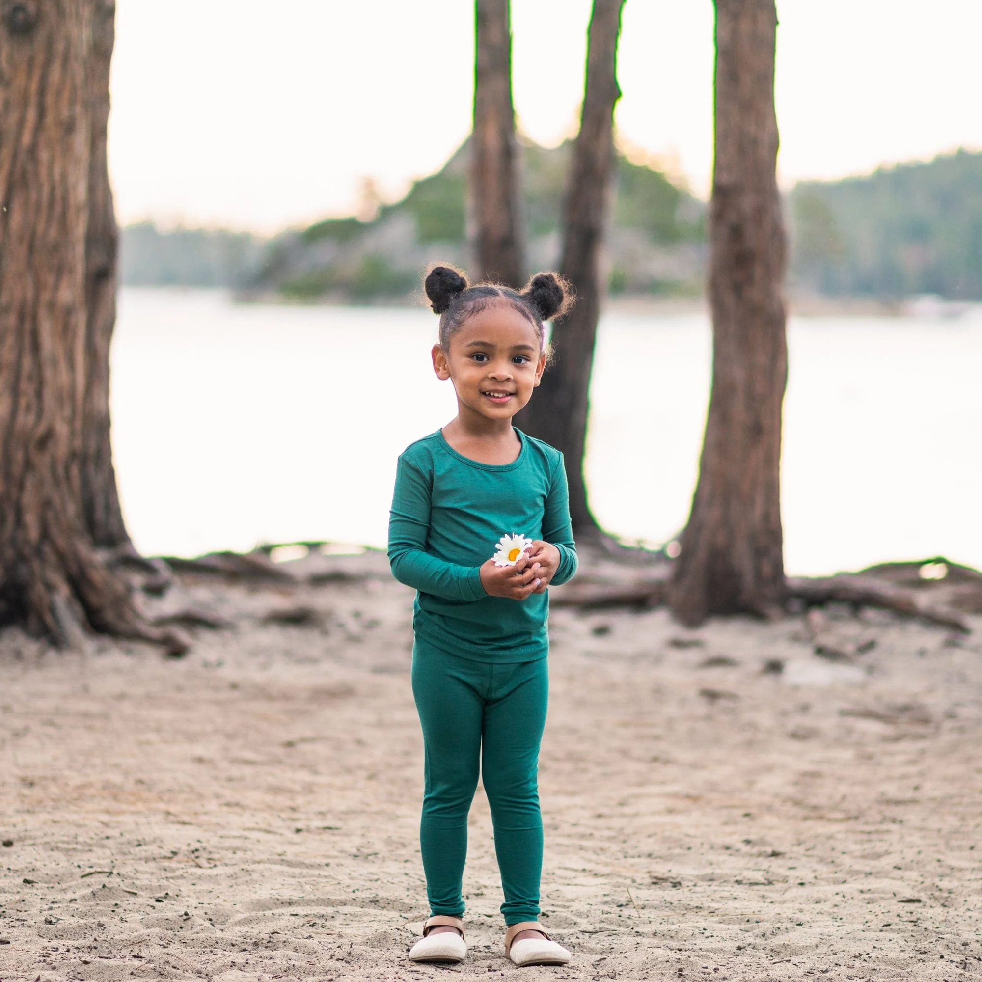 Long Sleeve Pajamas in Emerald - Image 5