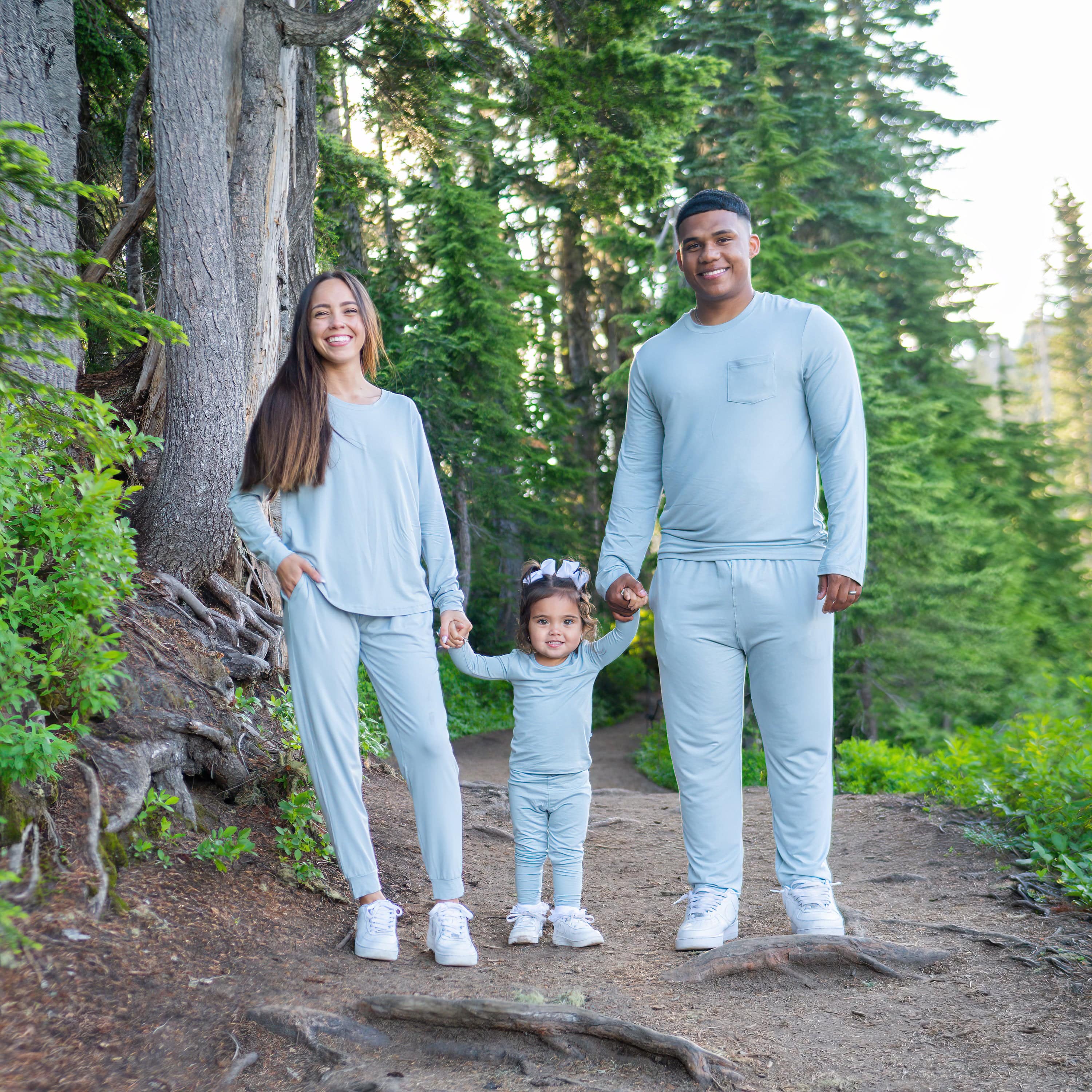 Long Sleeve Pajamas in Fog - Image 3
