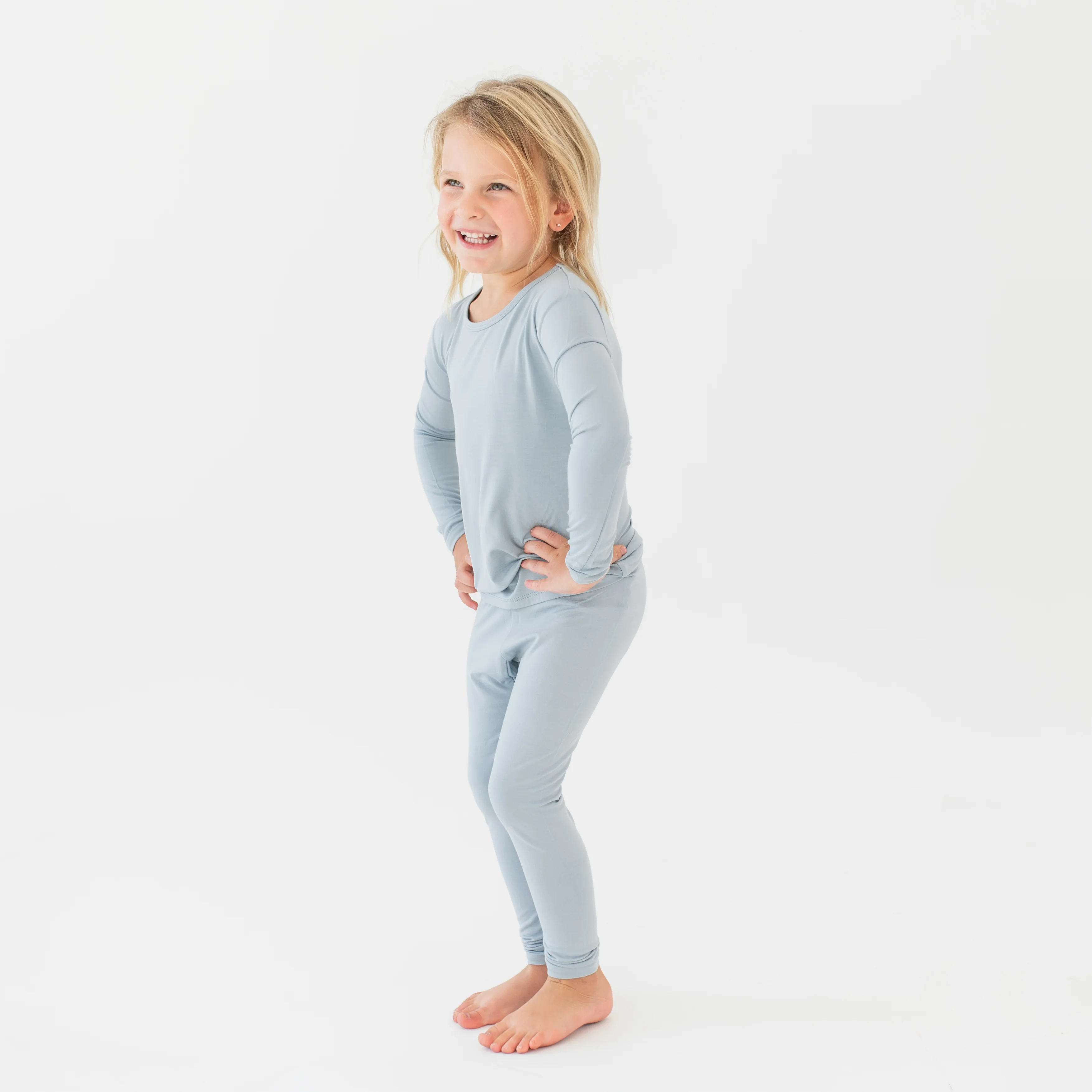 Long Sleeve Pajamas in Fog - Image 6