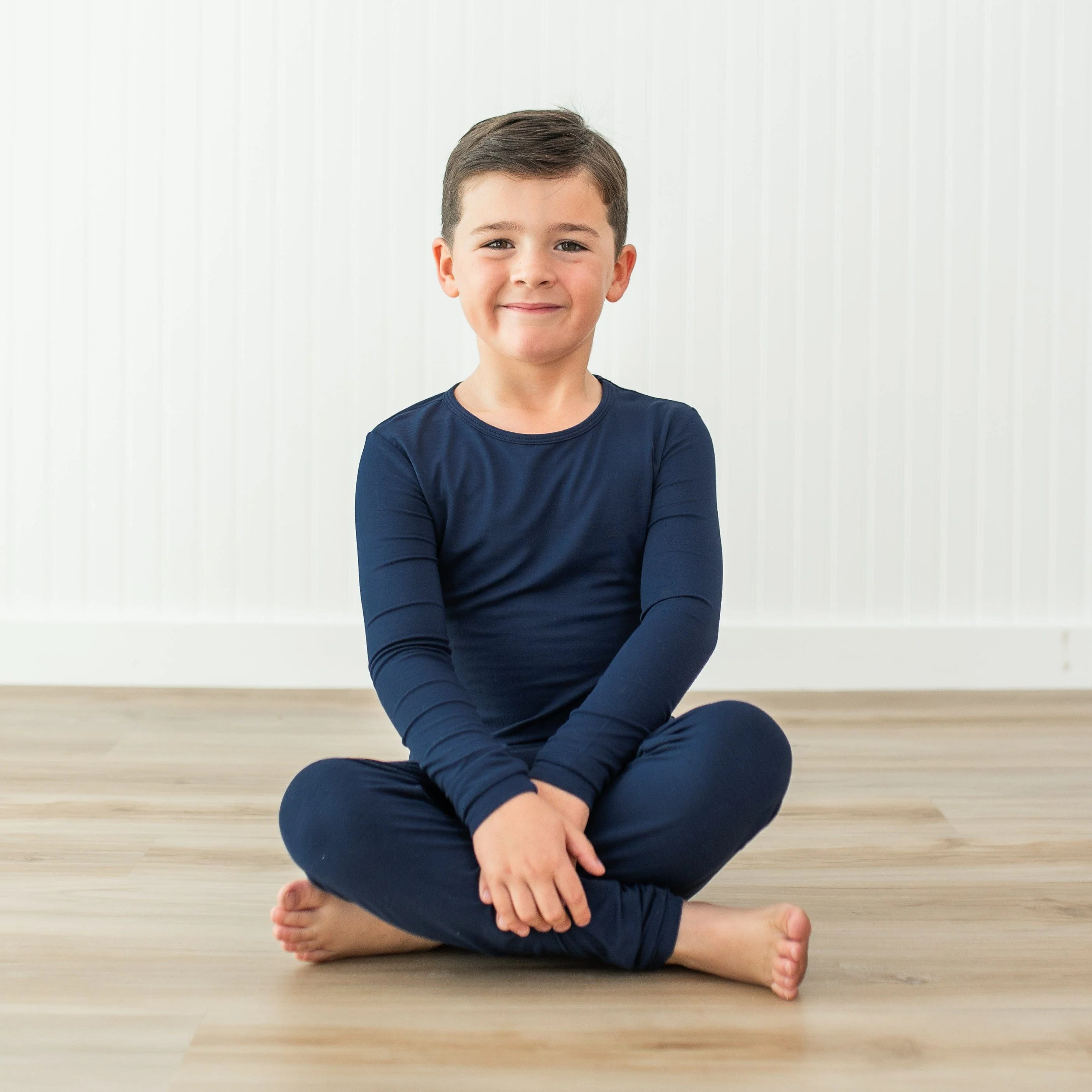 Long Sleeve Pajamas in Navy - Image 3