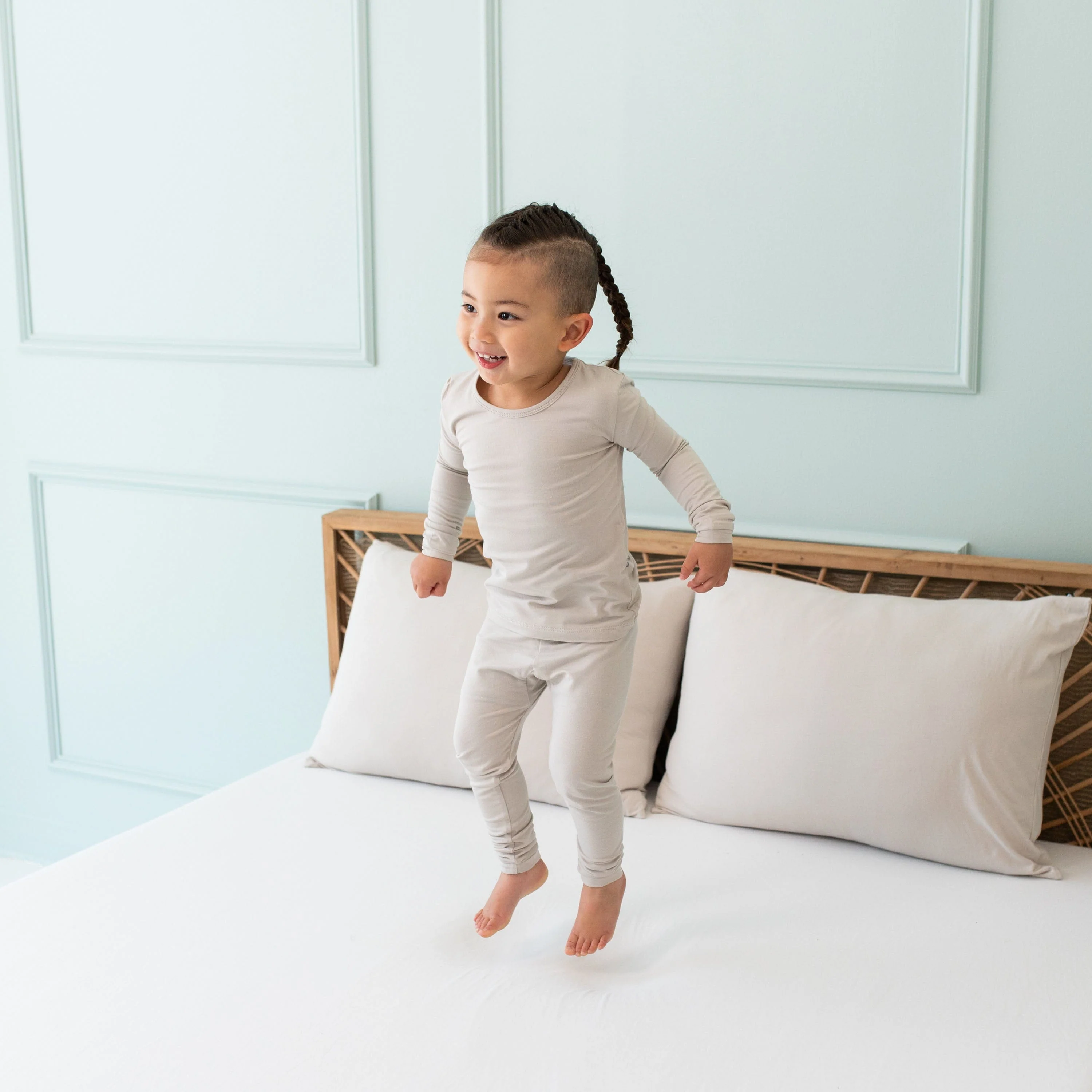 Long Sleeve Pajamas in Oat - Image 6