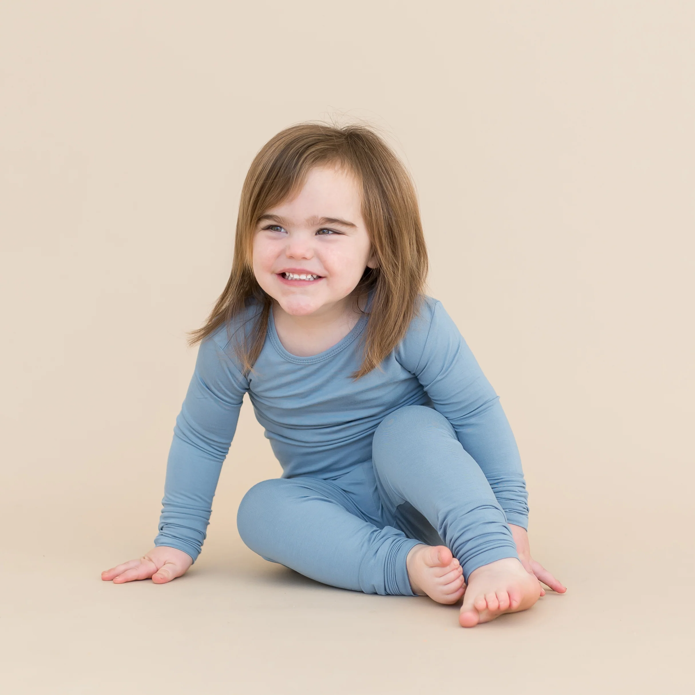 Long Sleeve Pajamas in Slate - Image 3