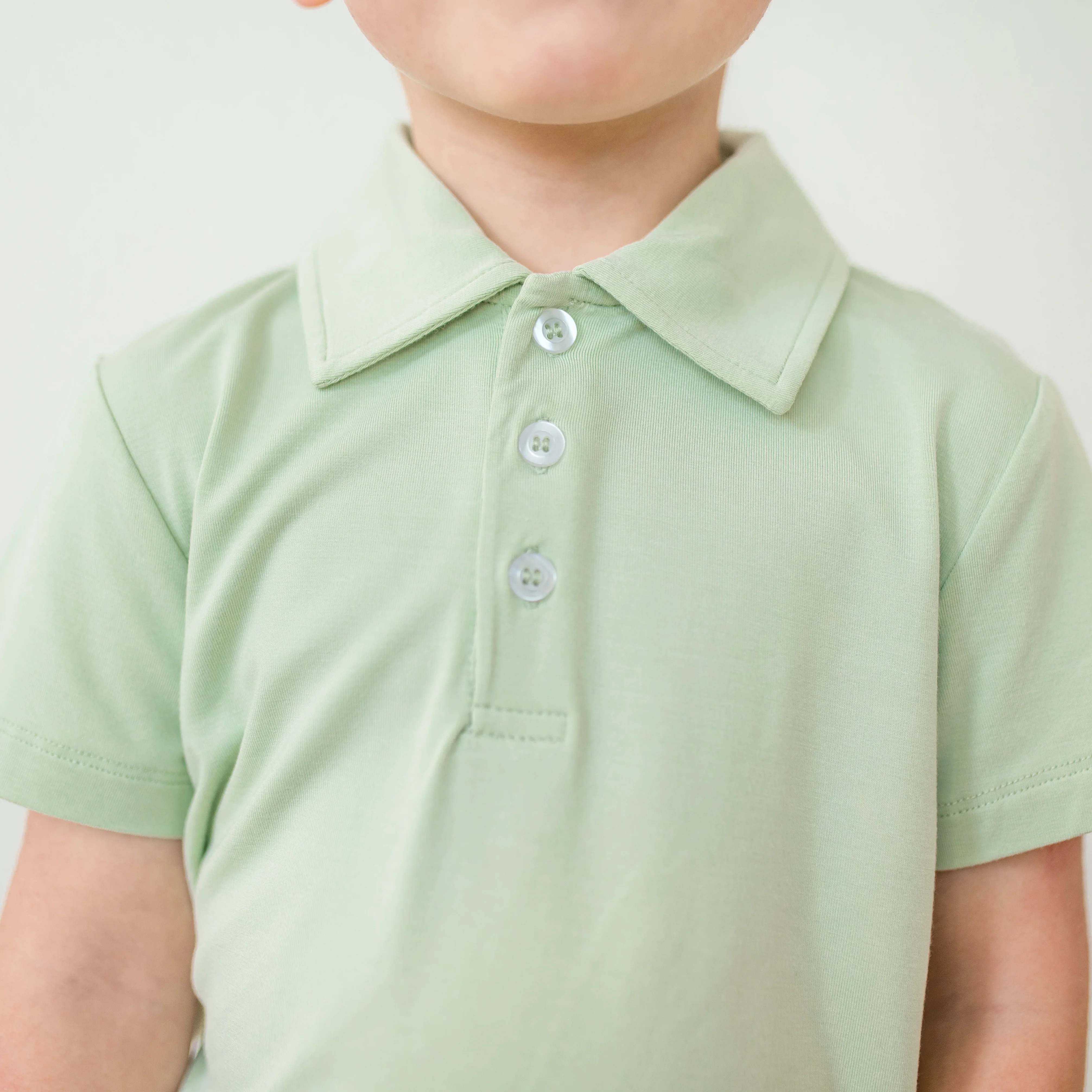 Toddler Short Sleeve Polo in Basil - Image 2