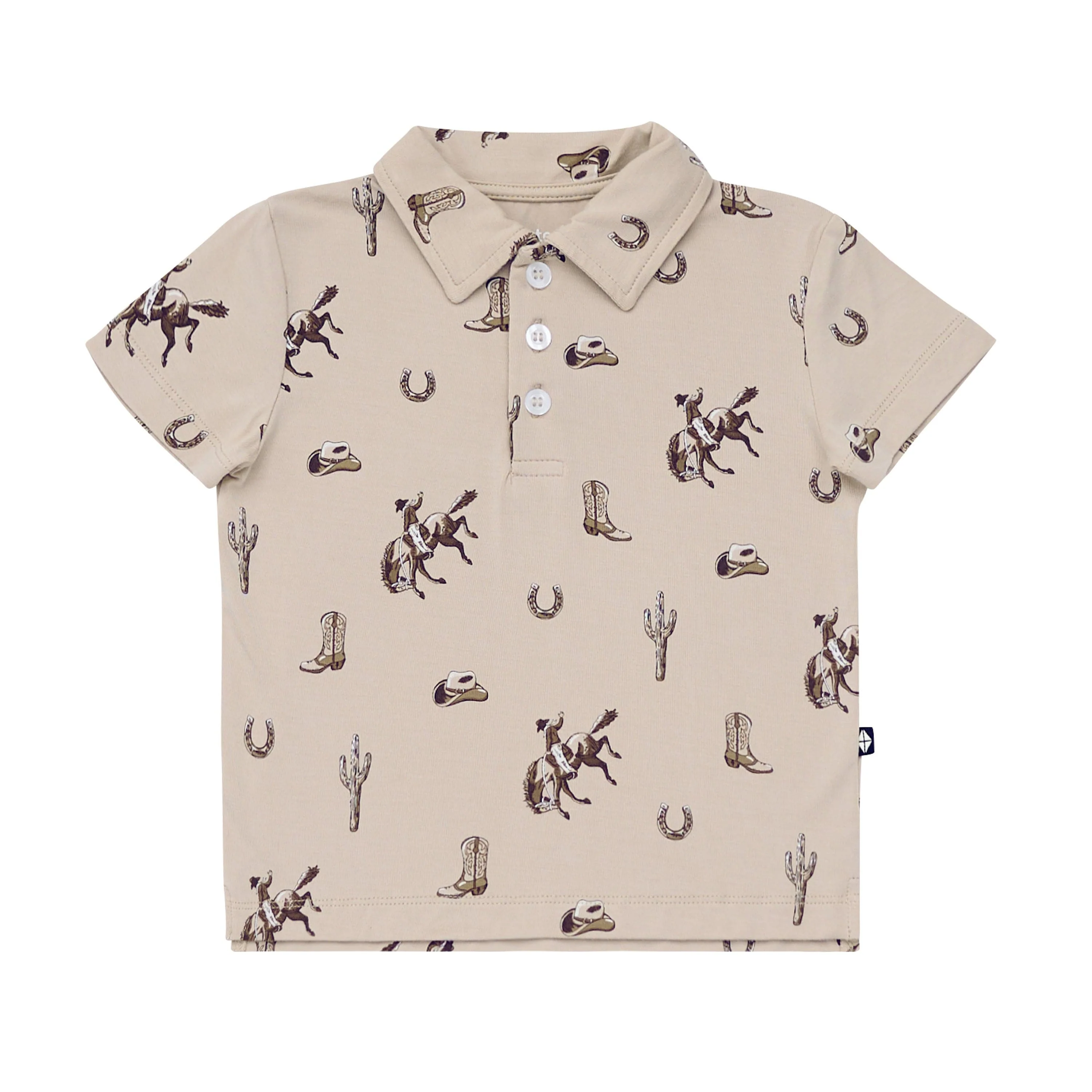 Toddler Short Sleeve Polo in Classic Cowboy - Image 2