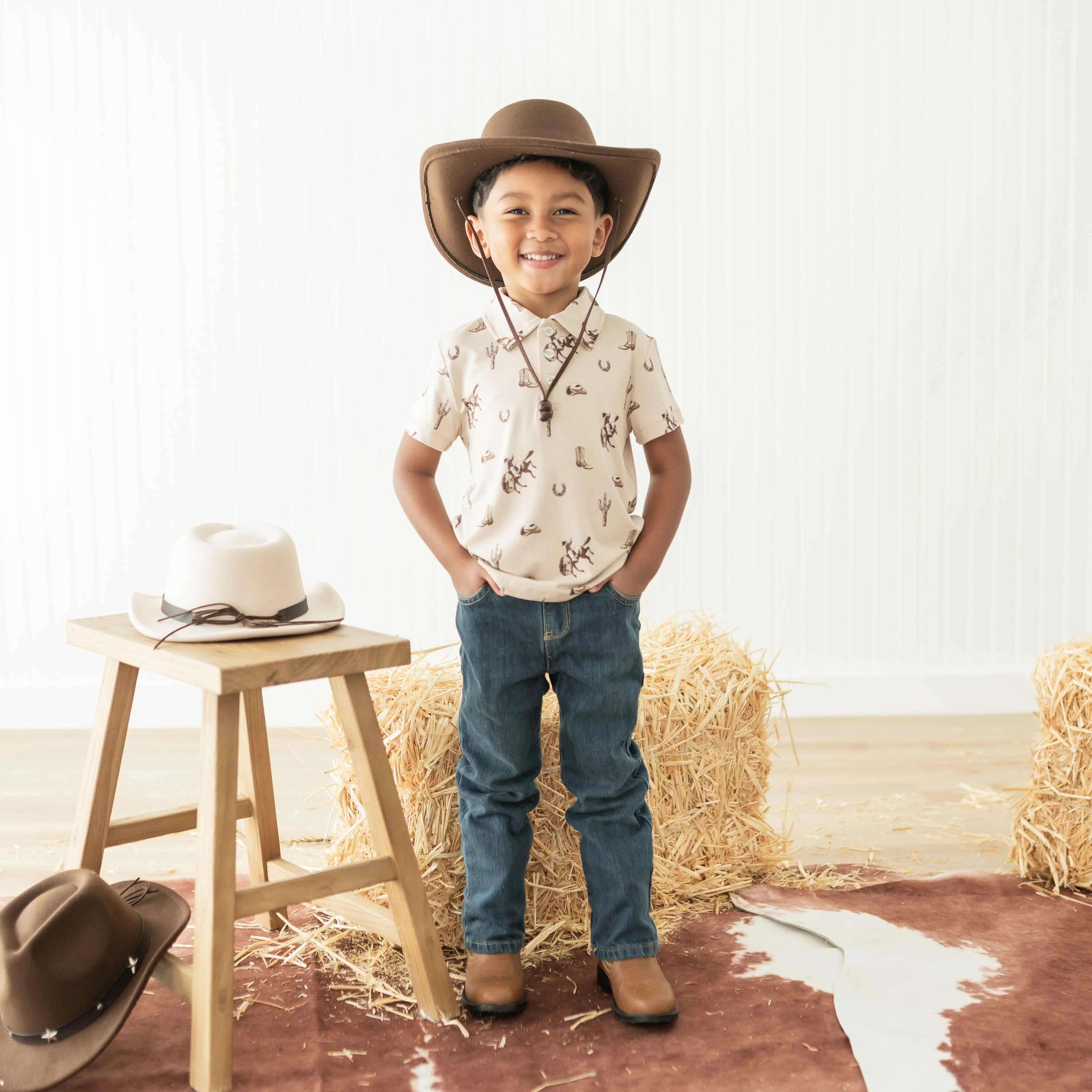 Toddler Short Sleeve Polo in Classic Cowboy - Image 4