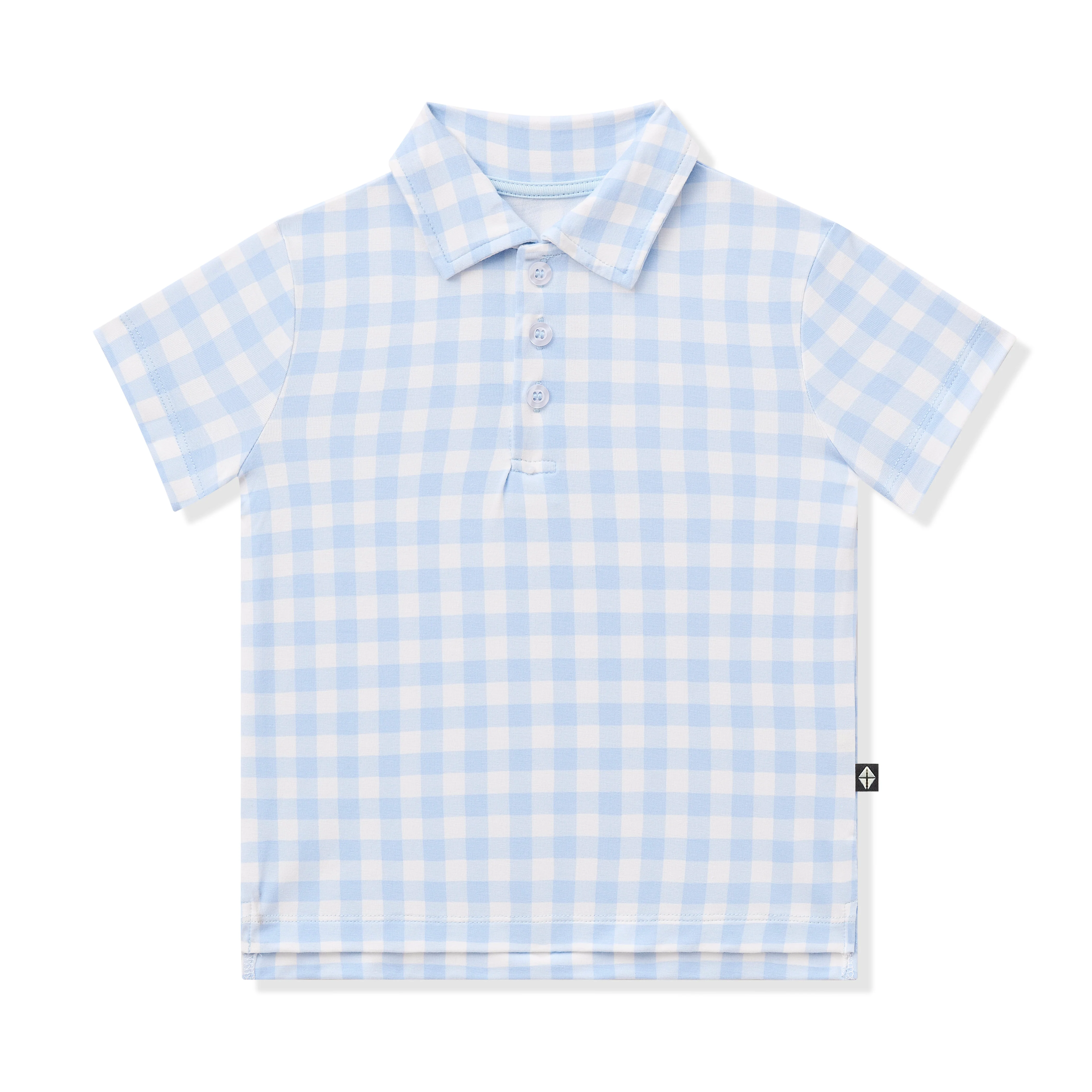 Toddler Short Sleeve Polo in Gingham Breeze - Image 2