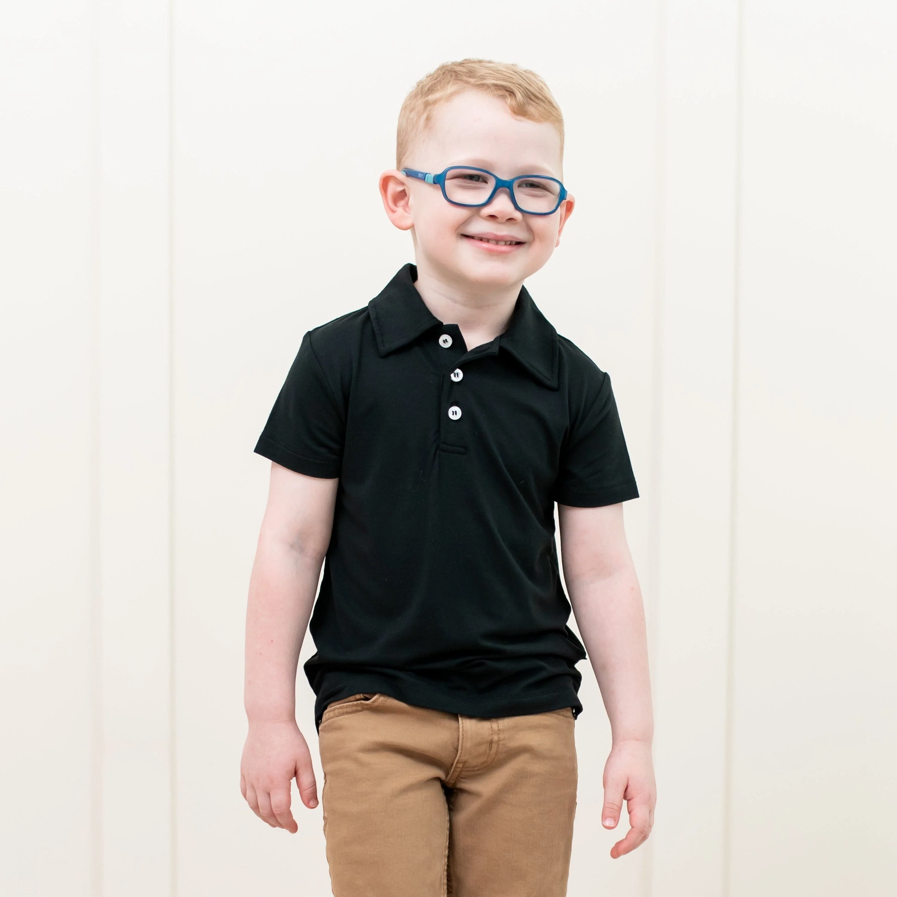 Toddler Short Sleeve Polo in Midnight - Image 3