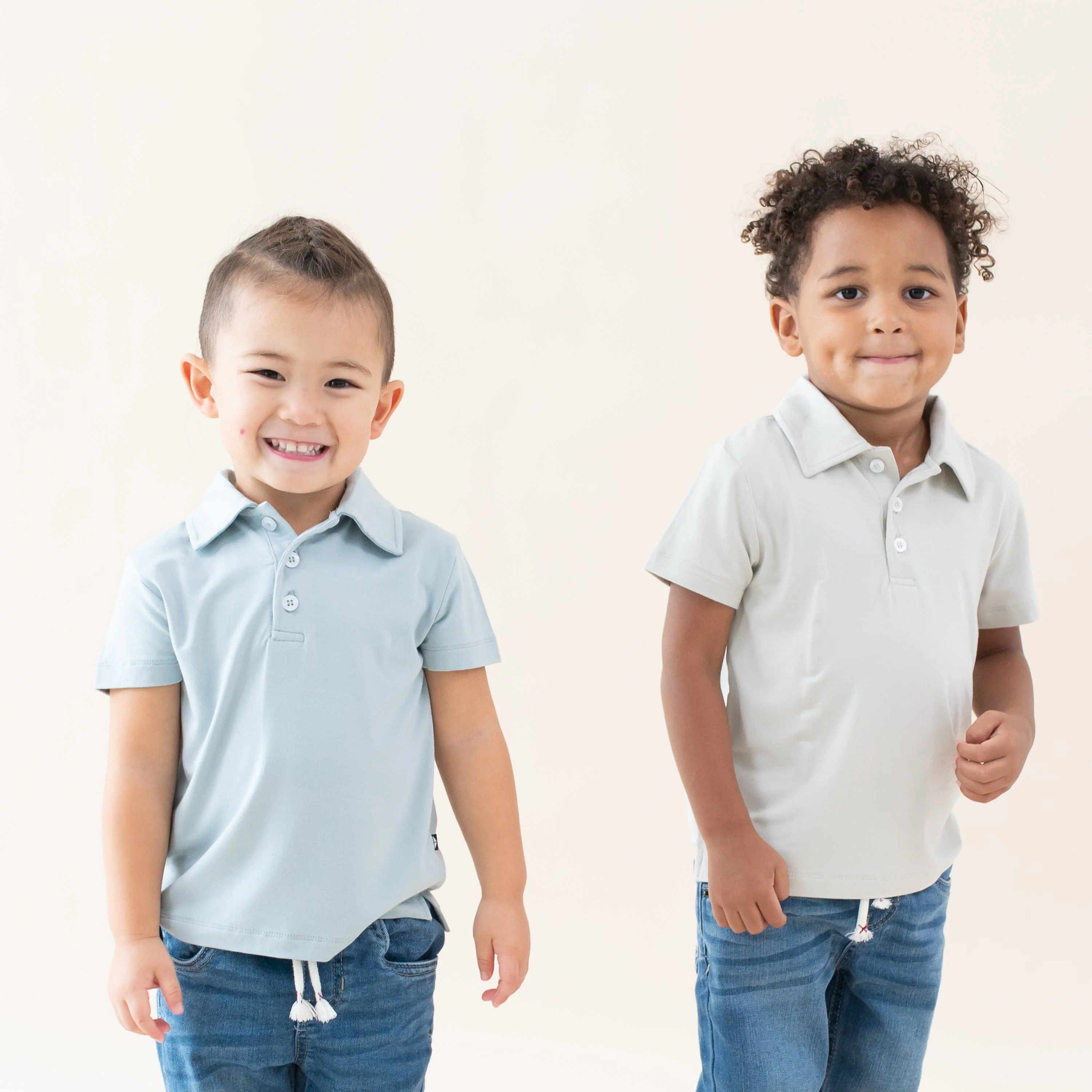 Toddler Short Sleeve Polo in Oat - Image 4