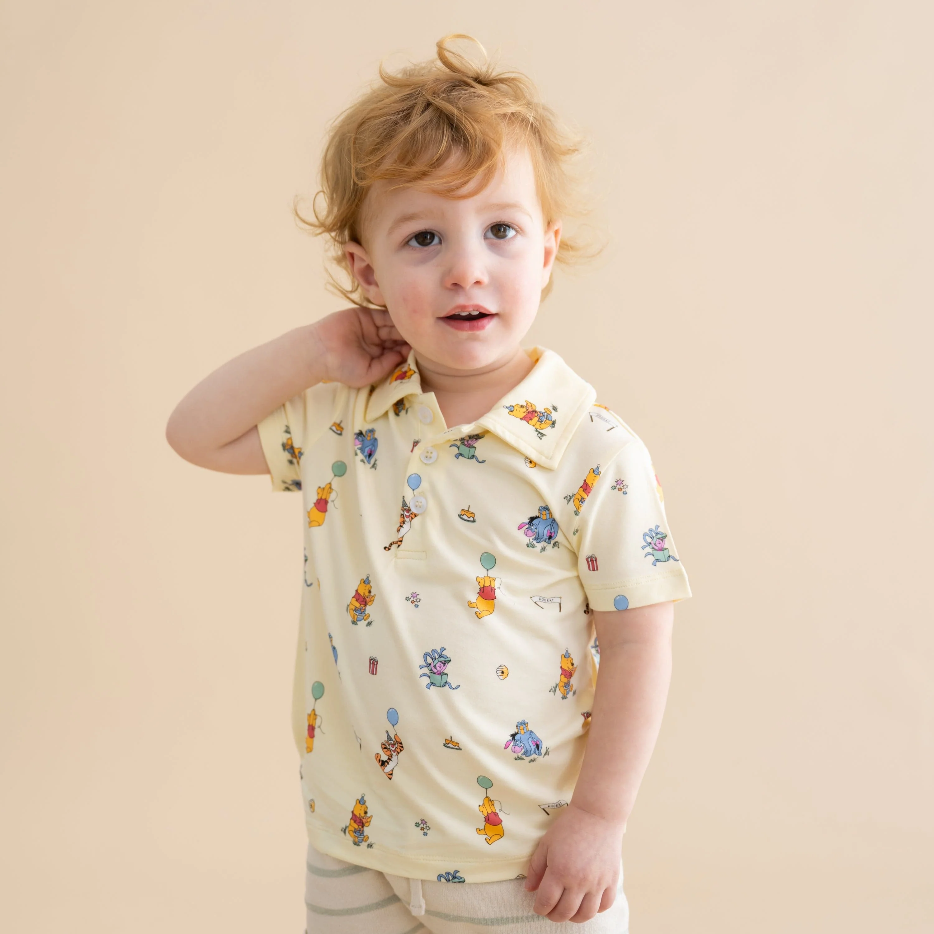 Toddler Short Sleeve Polo in Winnie the Pooh Celebration - Image 3