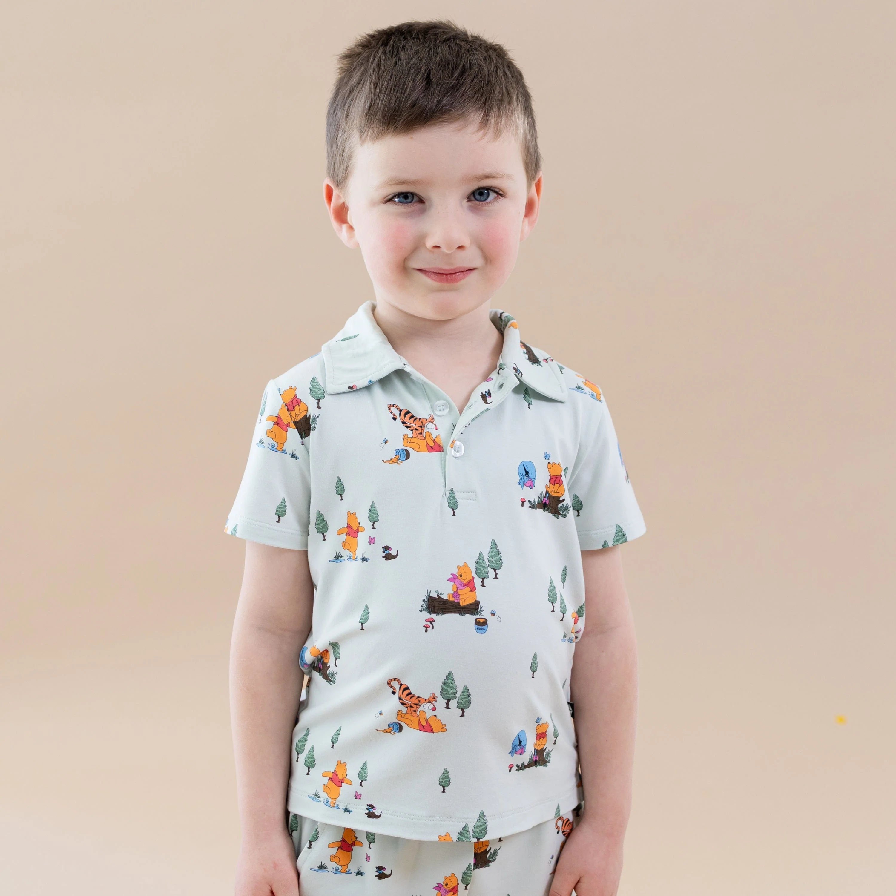 Toddler Short Sleeve Polo in Winnie the Pooh Hundred Acre Wood - Image 3