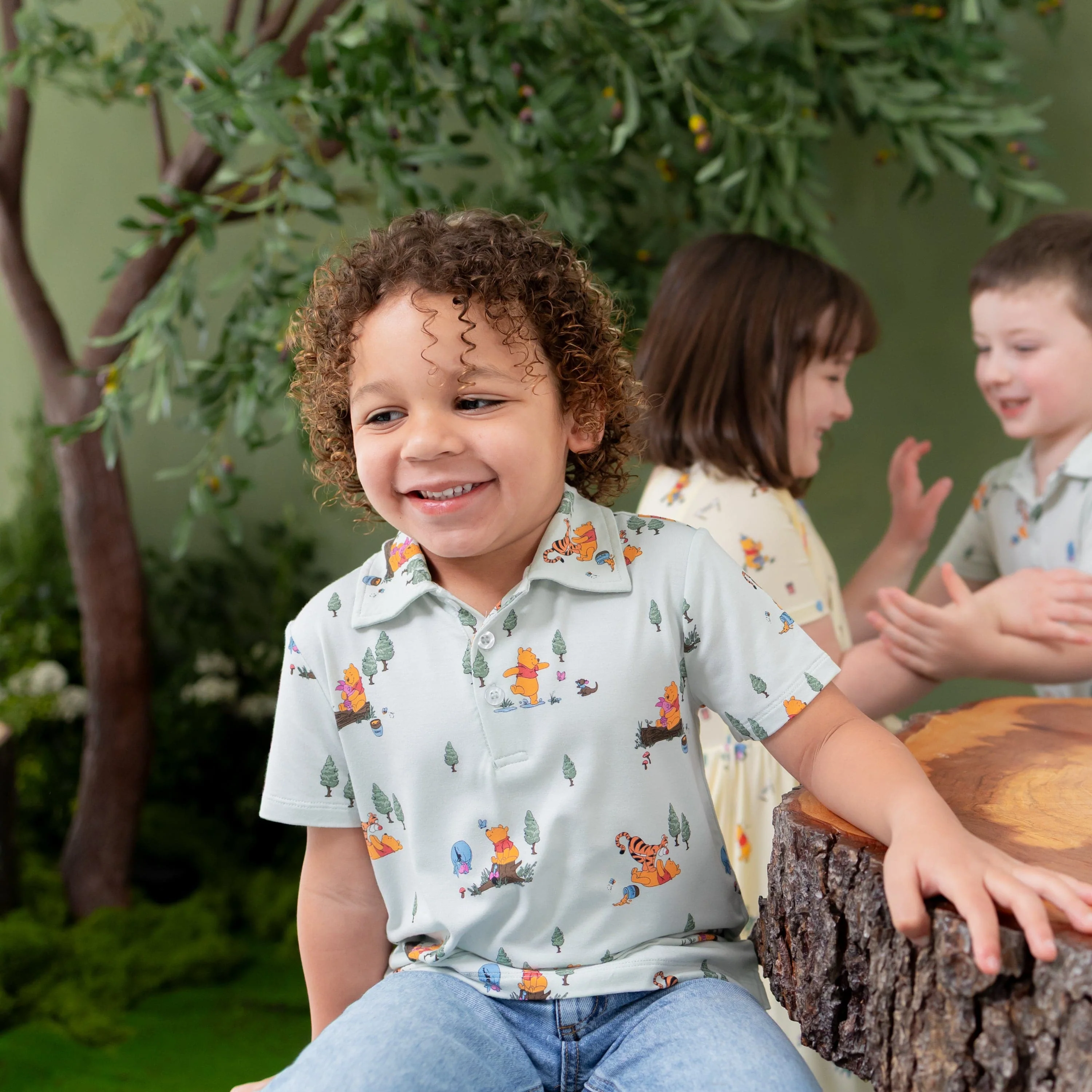 Toddler Short Sleeve Polo in Winnie the Pooh Hundred Acre Wood - Image 4