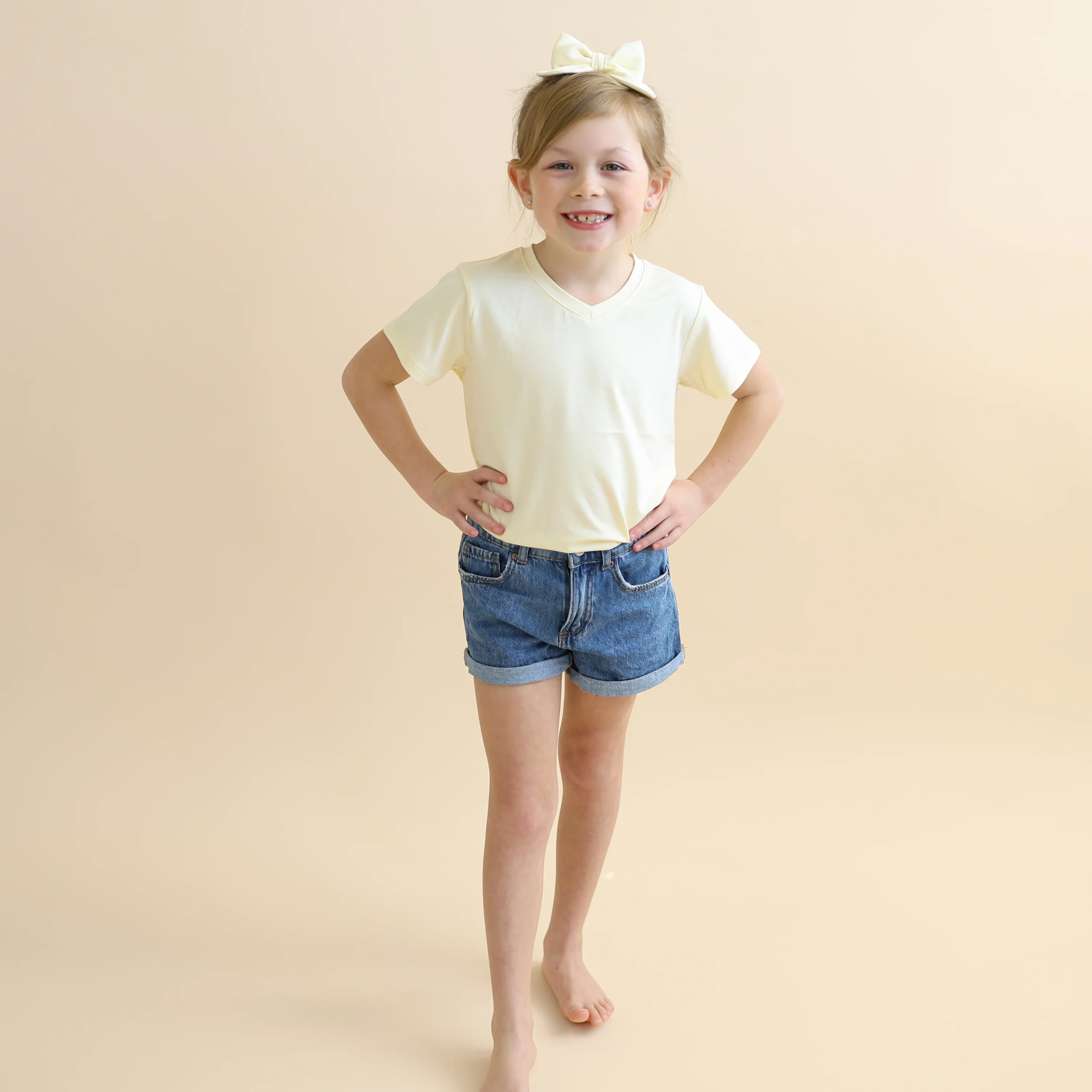 Toddler V-Neck Tee in Chamomile - Image 3