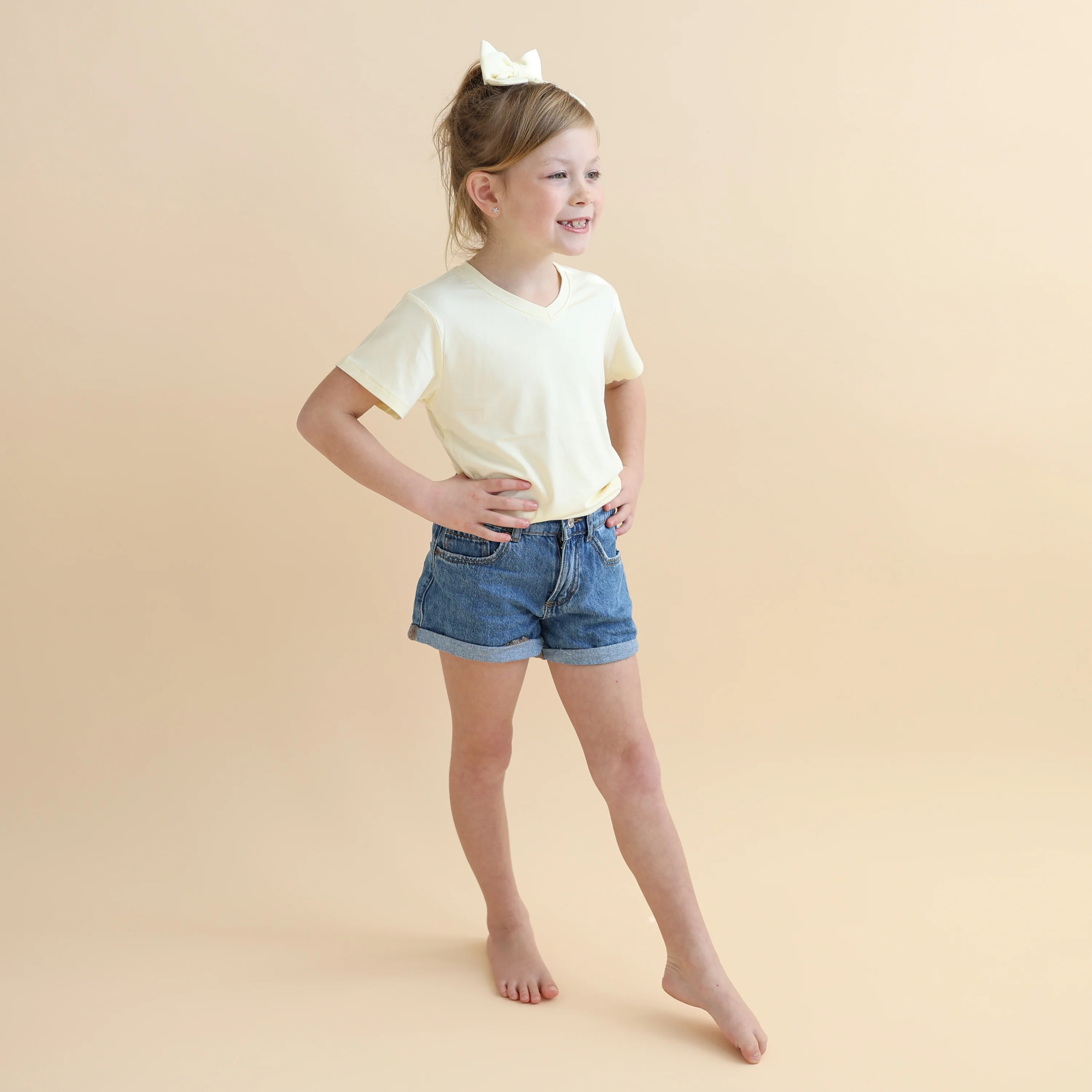 Toddler V-Neck Tee in Chamomile - Image 5