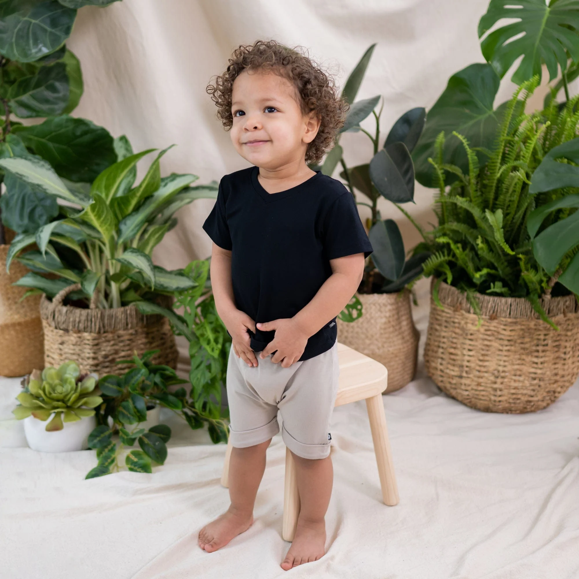 Toddler V-Neck Tee in Midnight - Image 3