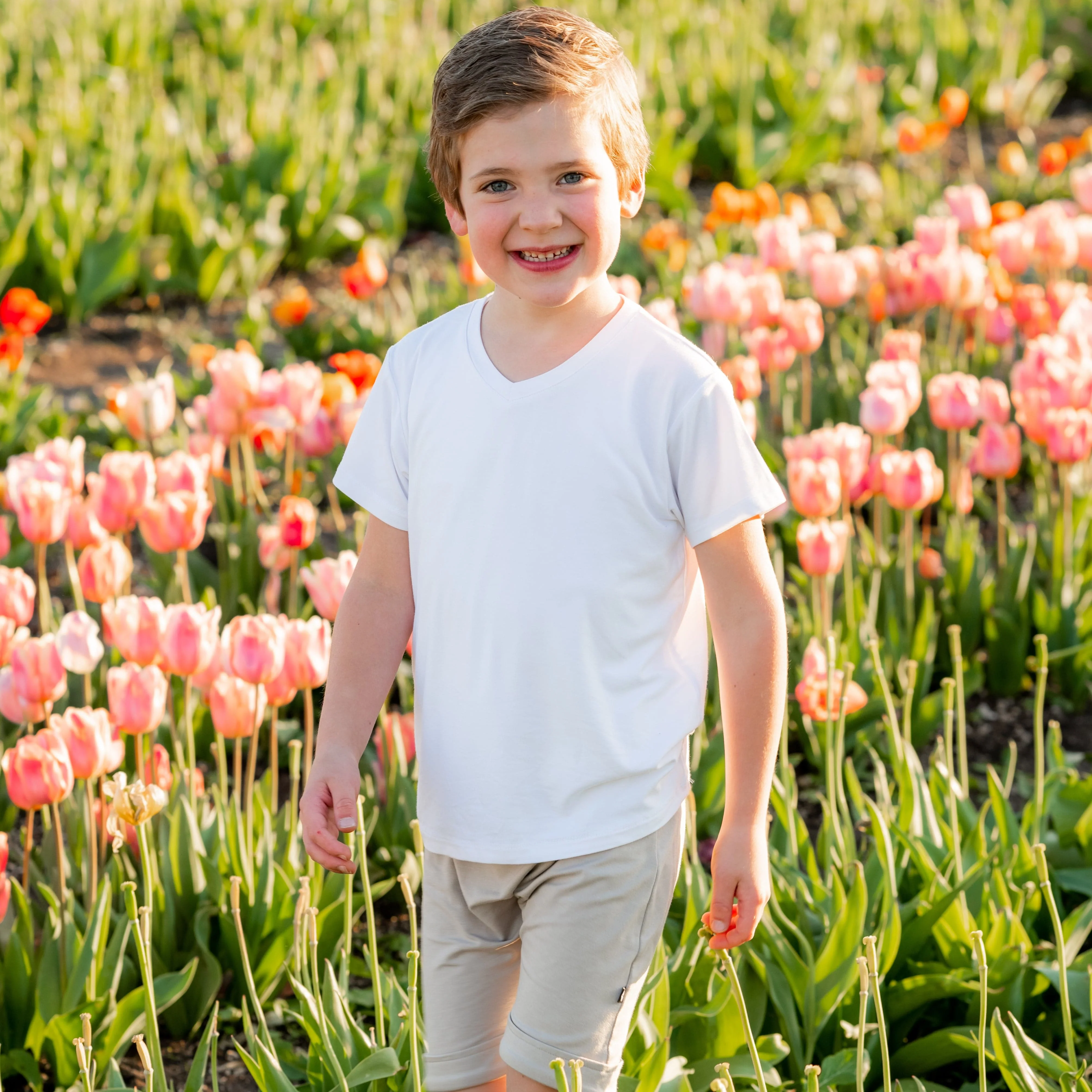 Toddler V-Neck Tee in Snow - Image 4