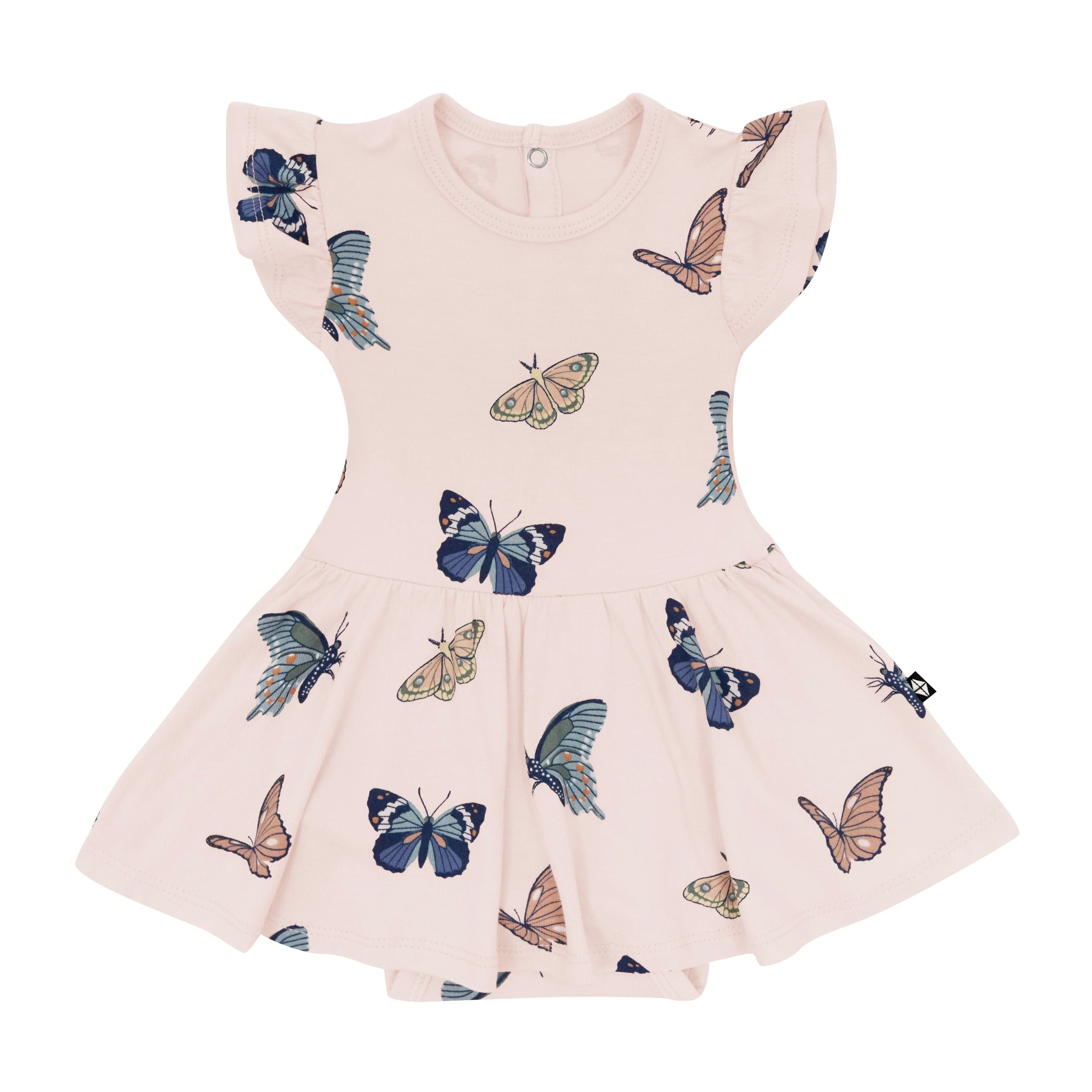 Twirl Bodysuit Dress in Blush Butterfly - Image 2