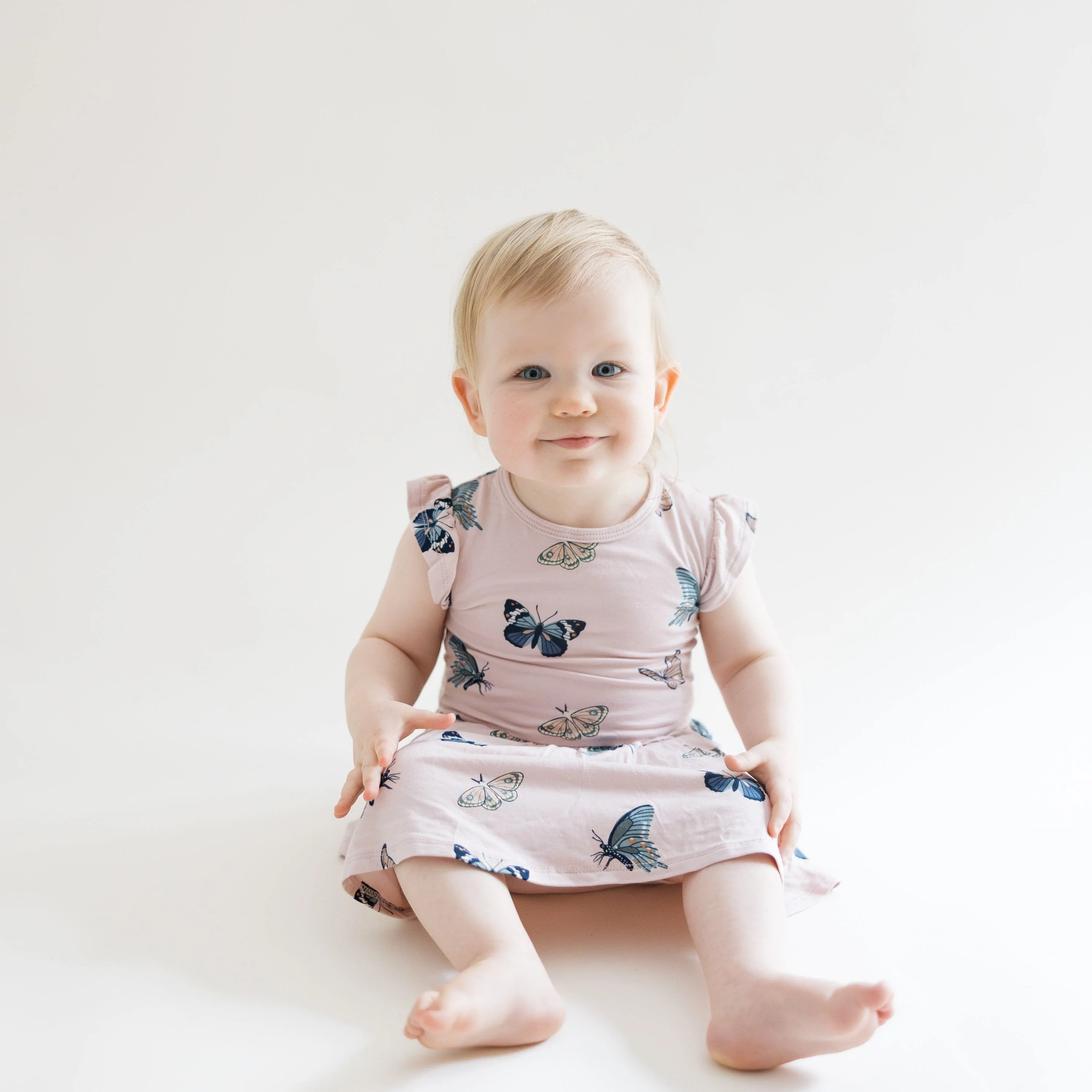 Twirl Bodysuit Dress in Blush Butterfly - Image 3