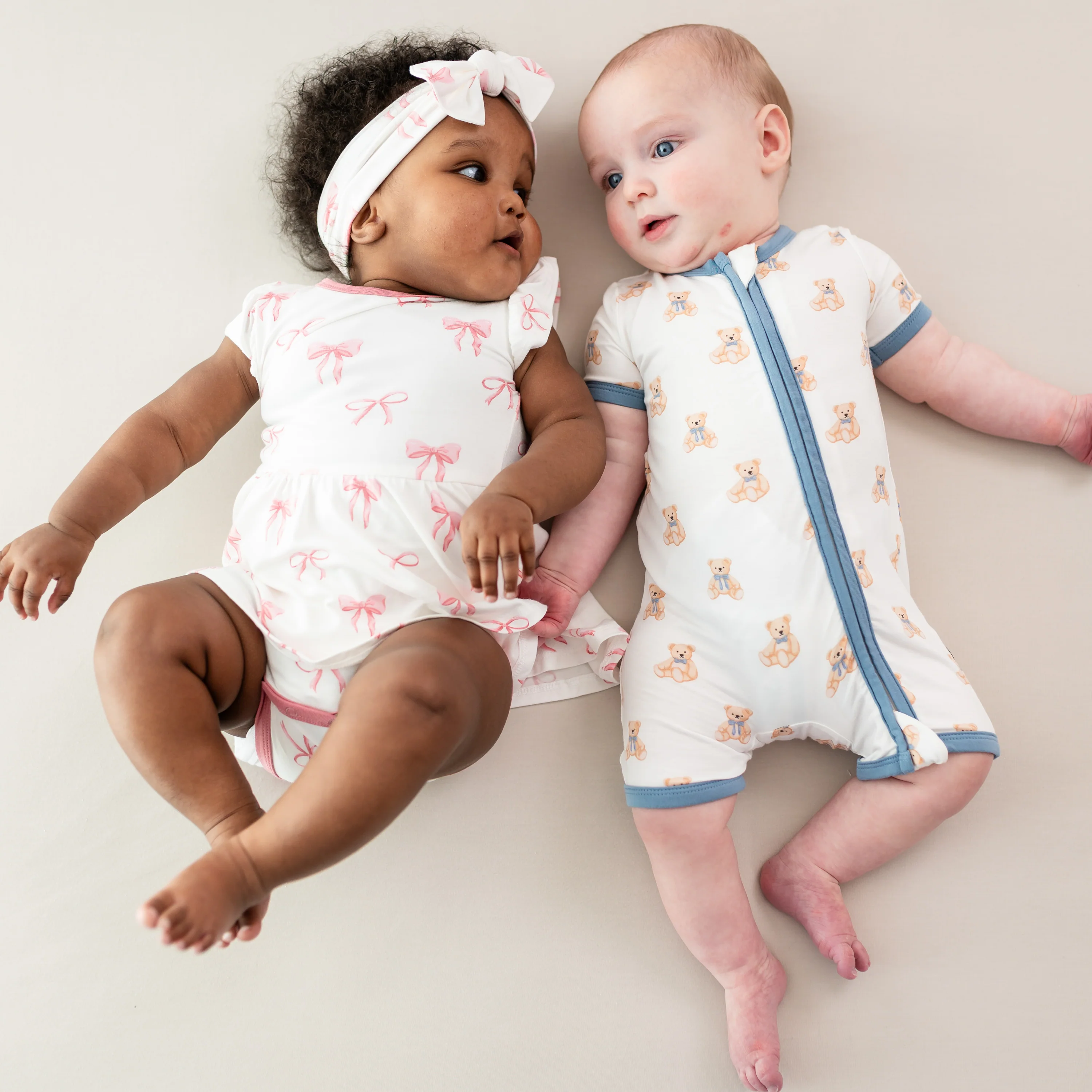 Zippered Shortall Romper in Teddy Bear - Image 3