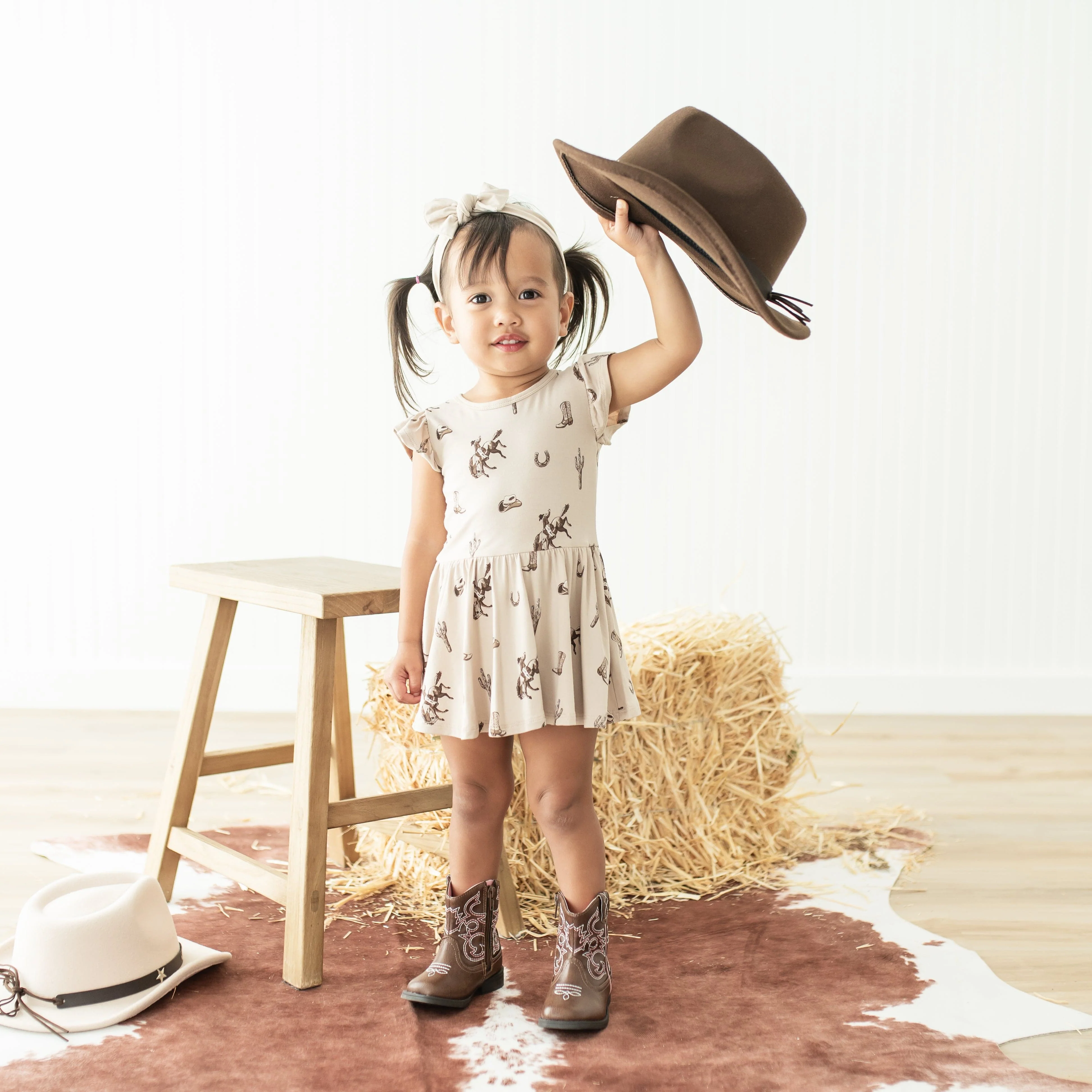 Twirl Bodysuit Dress in Classic Cowboy - Image 3