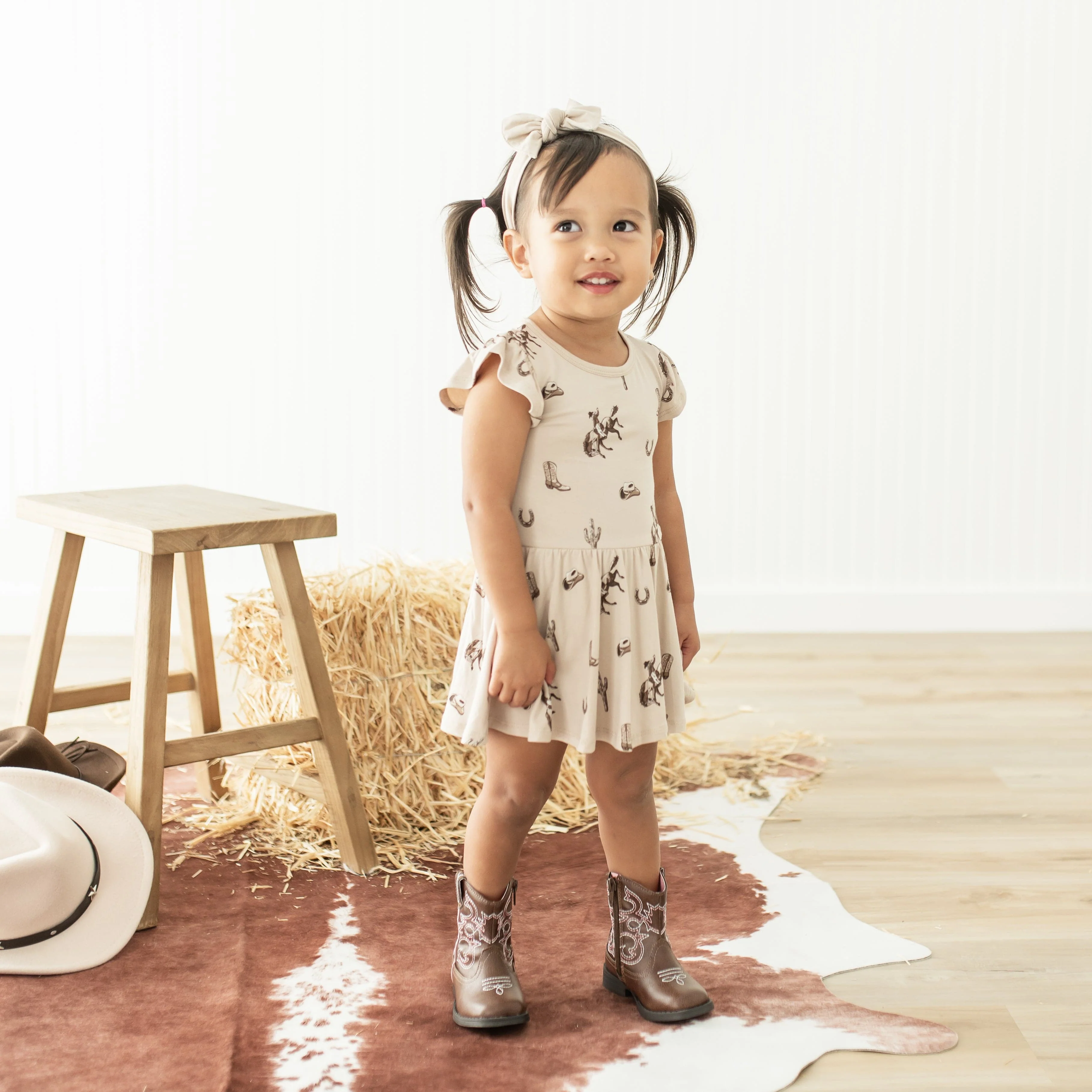 Twirl Bodysuit Dress in Classic Cowboy - Image 4
