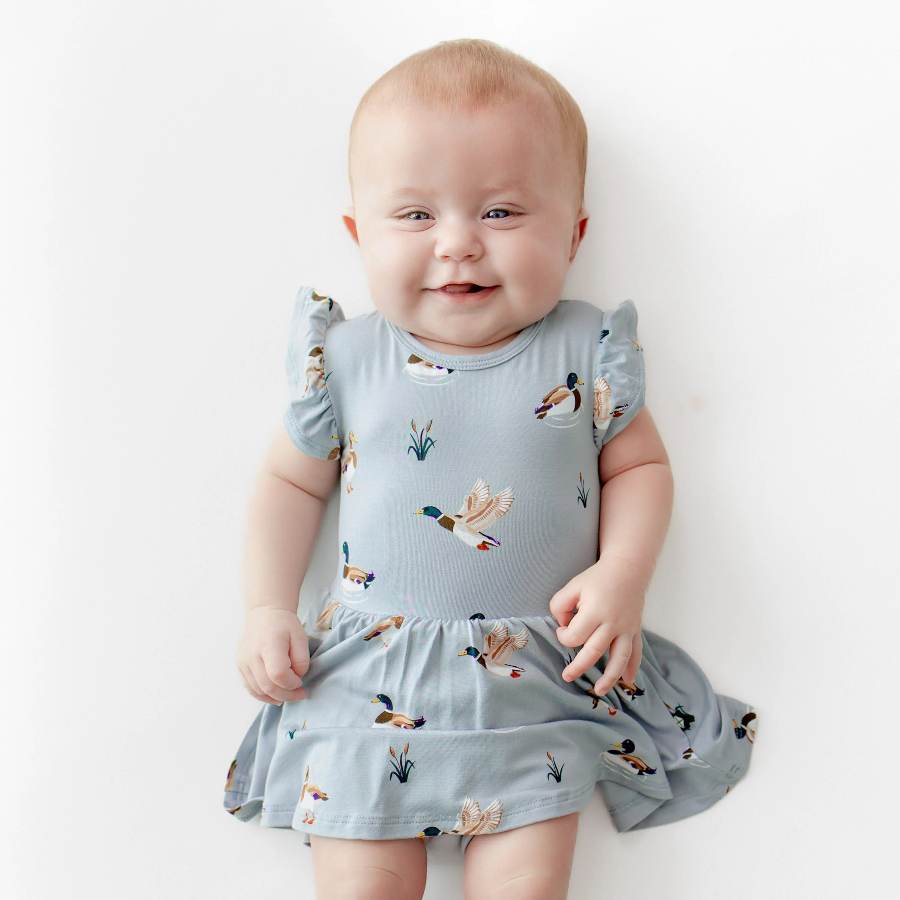 Twirl Bodysuit Dress in Mallard Duck - Image 3