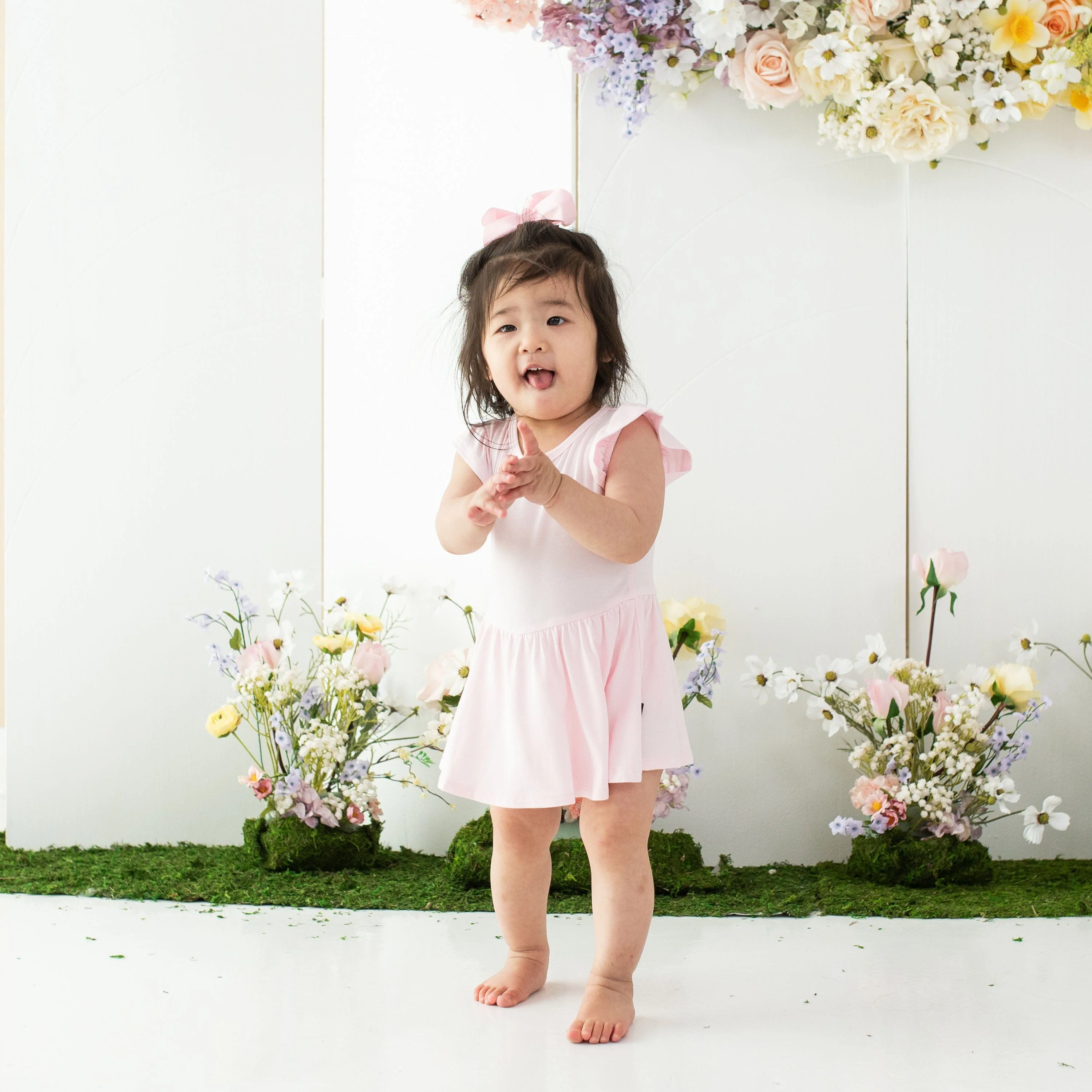 Twirl Bodysuit Dress in Sakura - Image 3