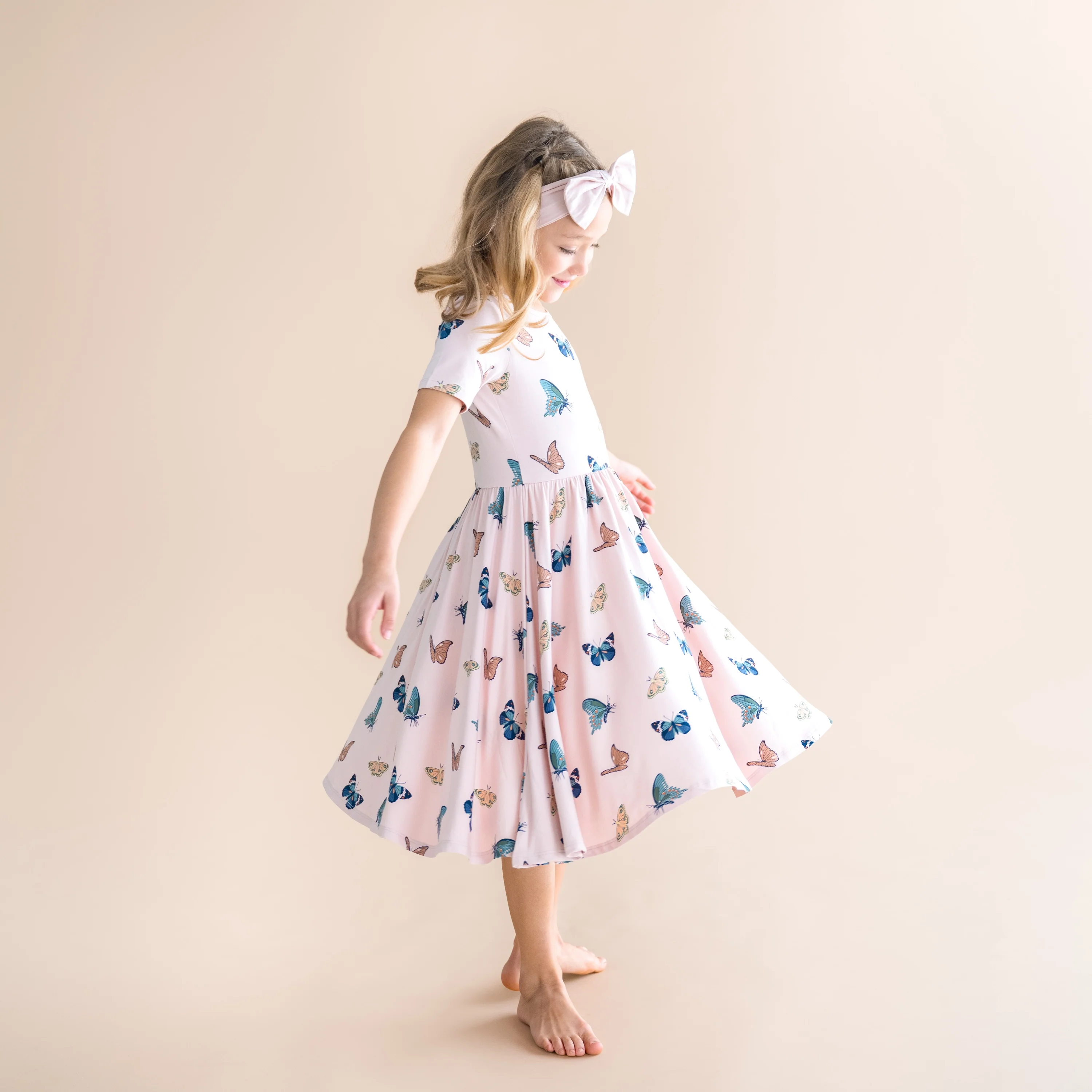 Twirl Dress in Blush Butterfly - Image 5