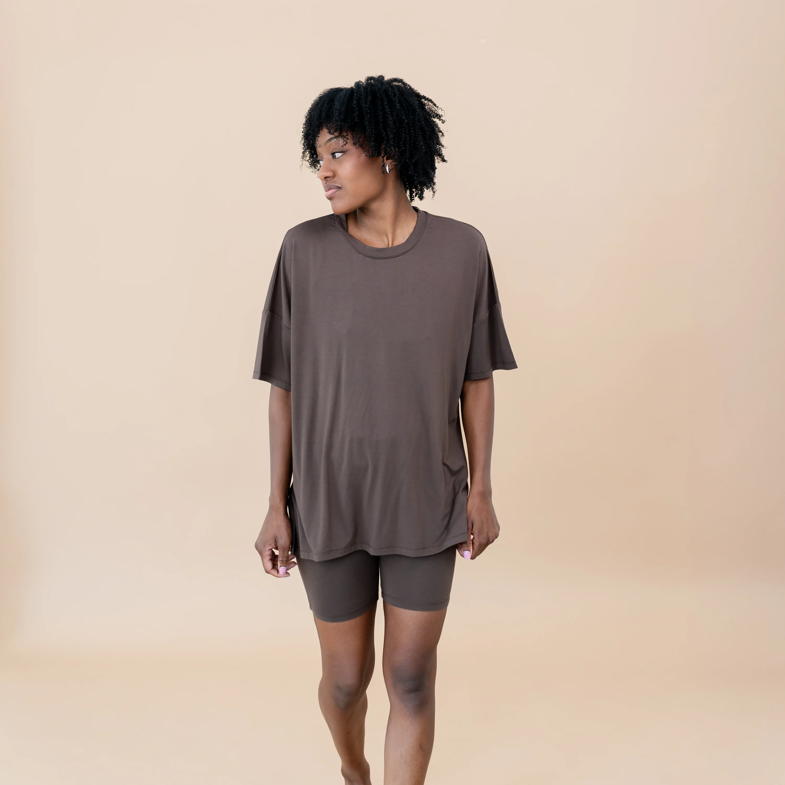 Women’s Biker Short Set in Espresso - Image 5