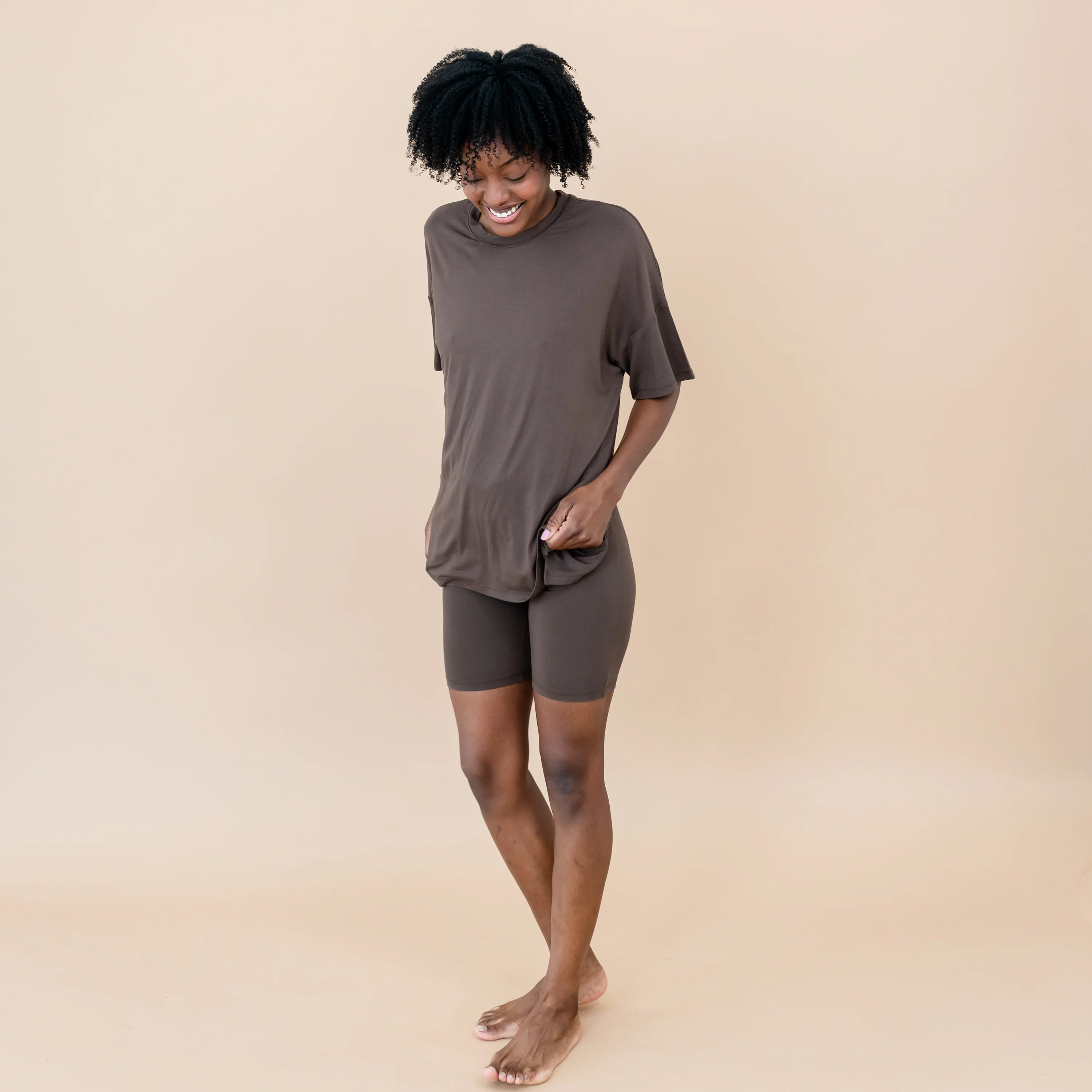 Women’s Biker Short Set in Espresso - Image 6