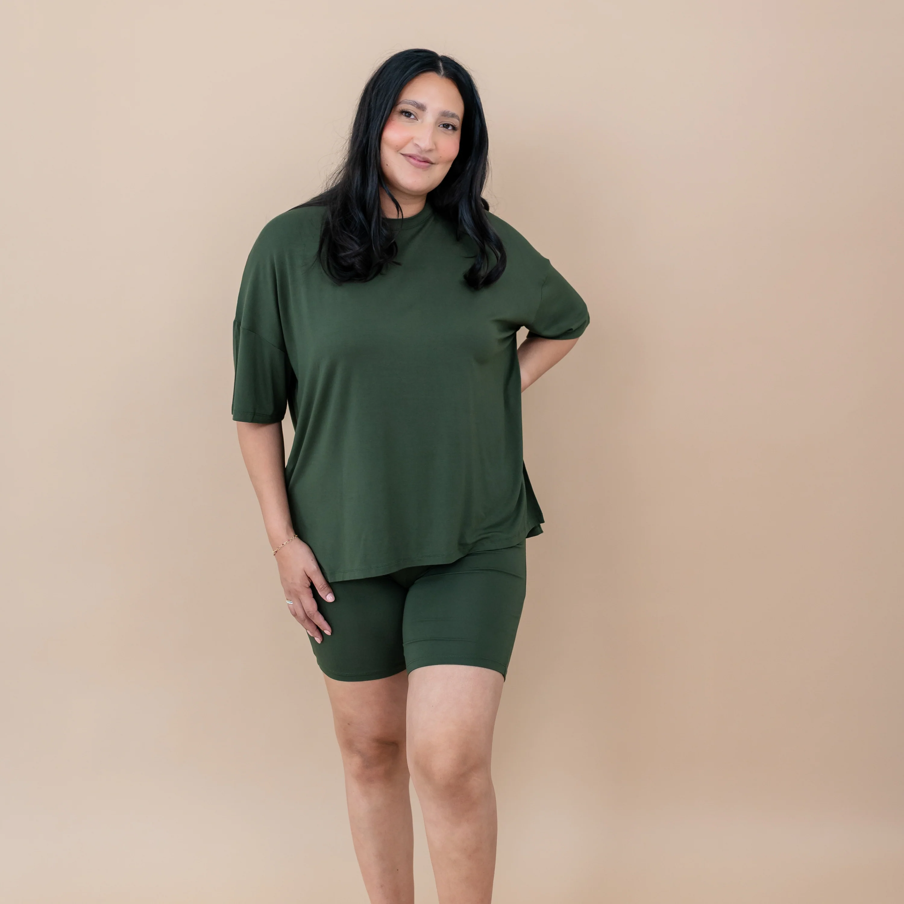 Women’s Biker Short Set in Fir - Image 3