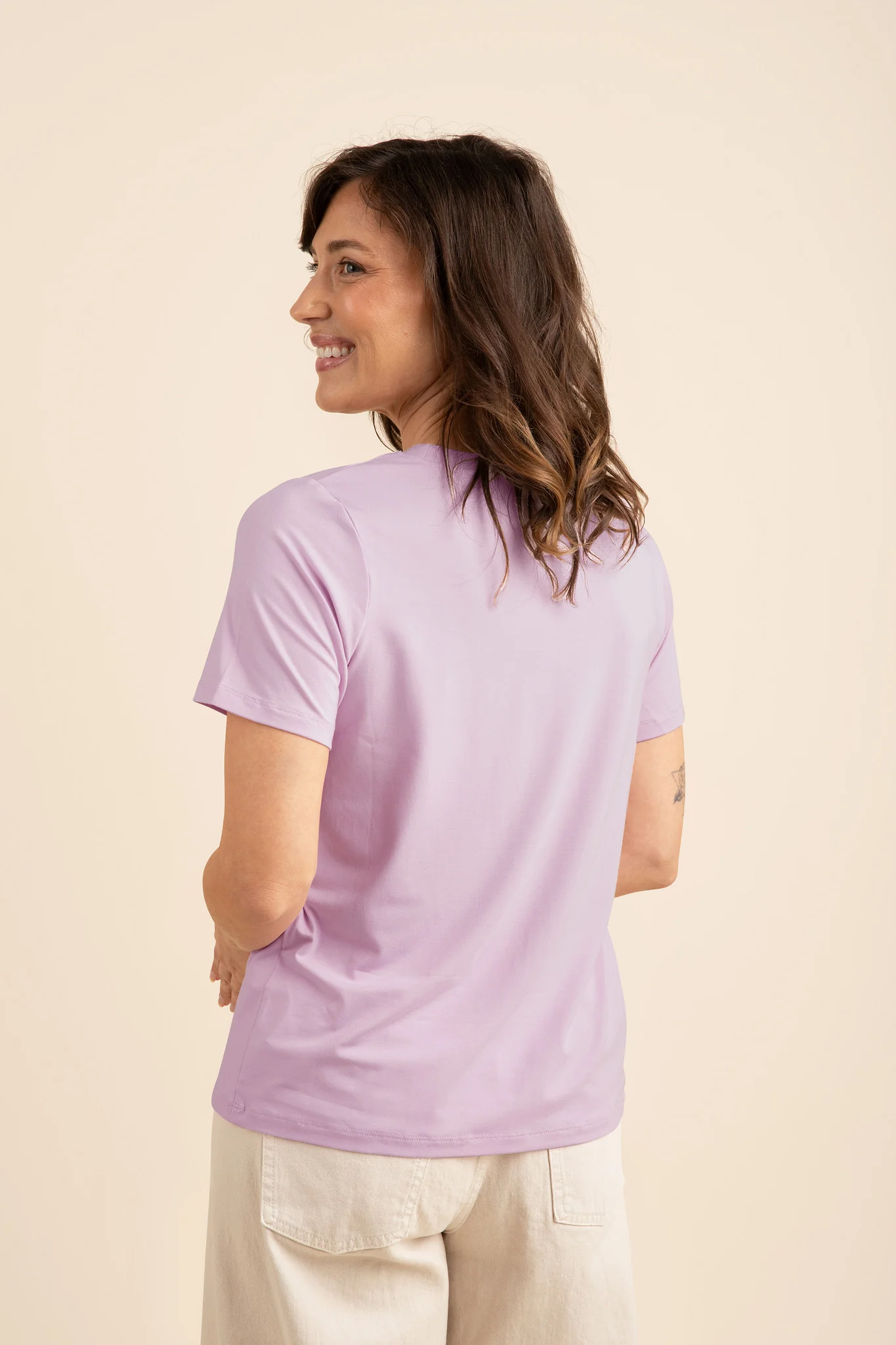 Women's Crew Neck Tee in Thistle - Image 2