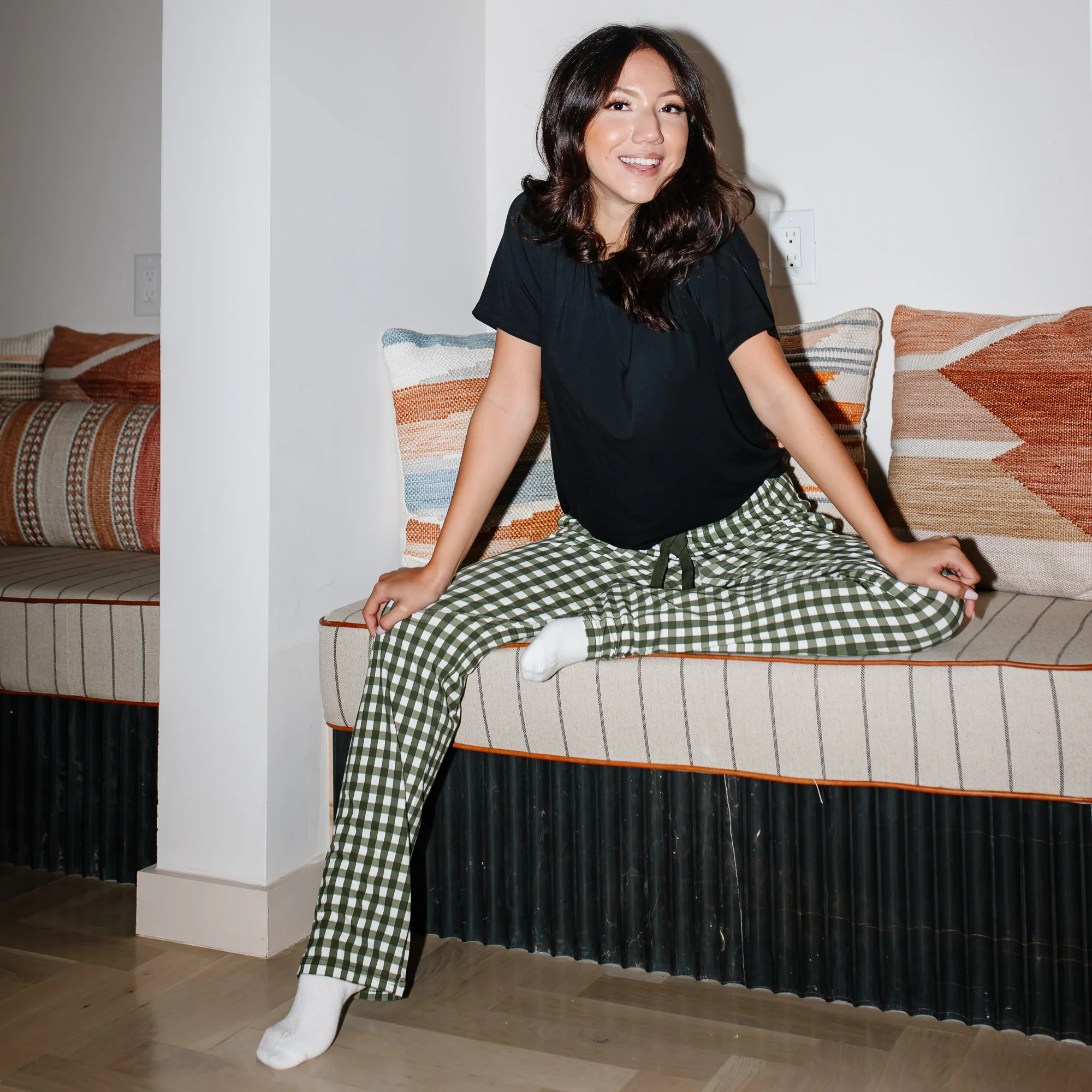 Women's Lounge Pants in Gingham Fir - Image 5