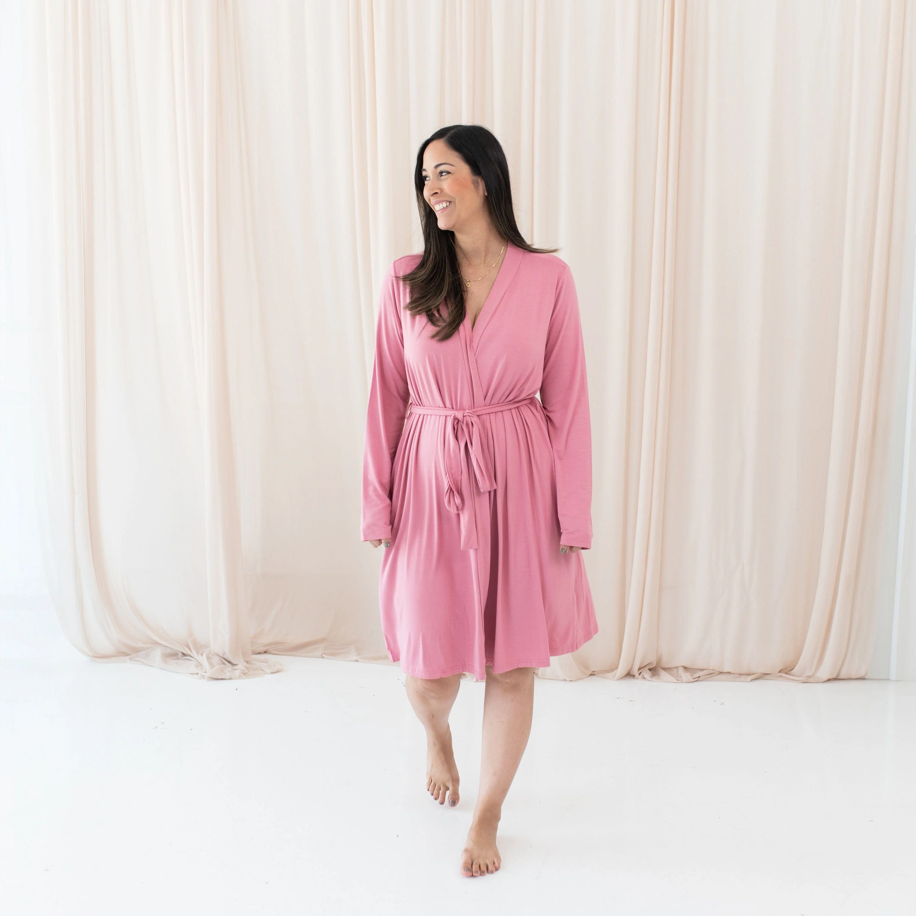 Women’s Lounge Robe in Apple Blossom - Image 4
