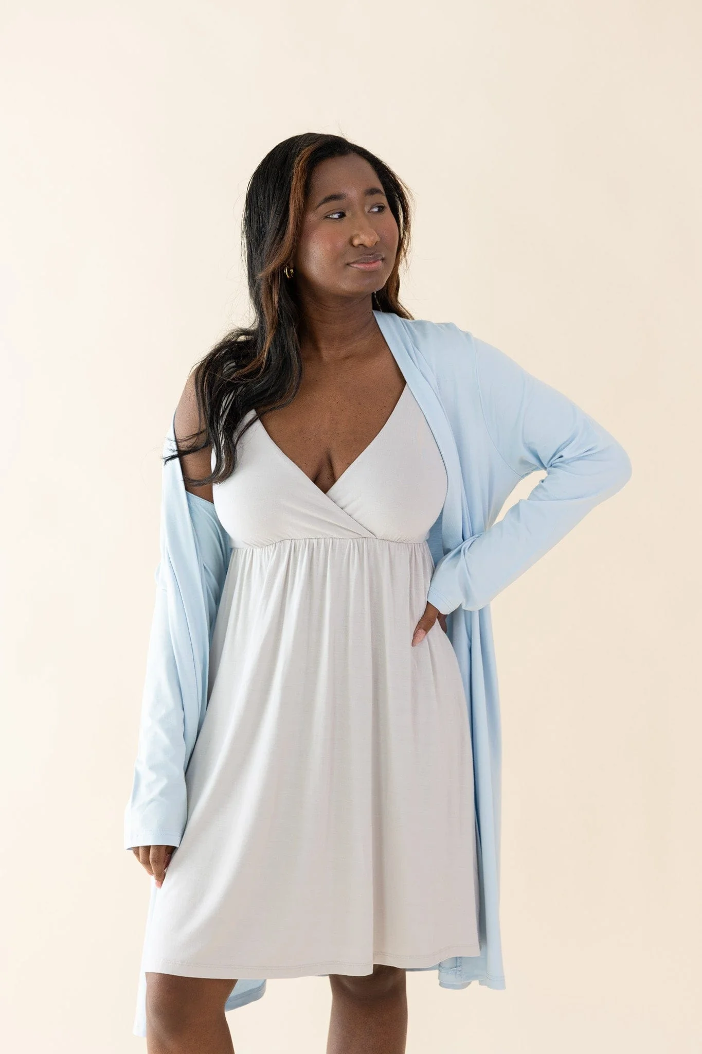 Women's Lounge Robe in Breeze - Image 4