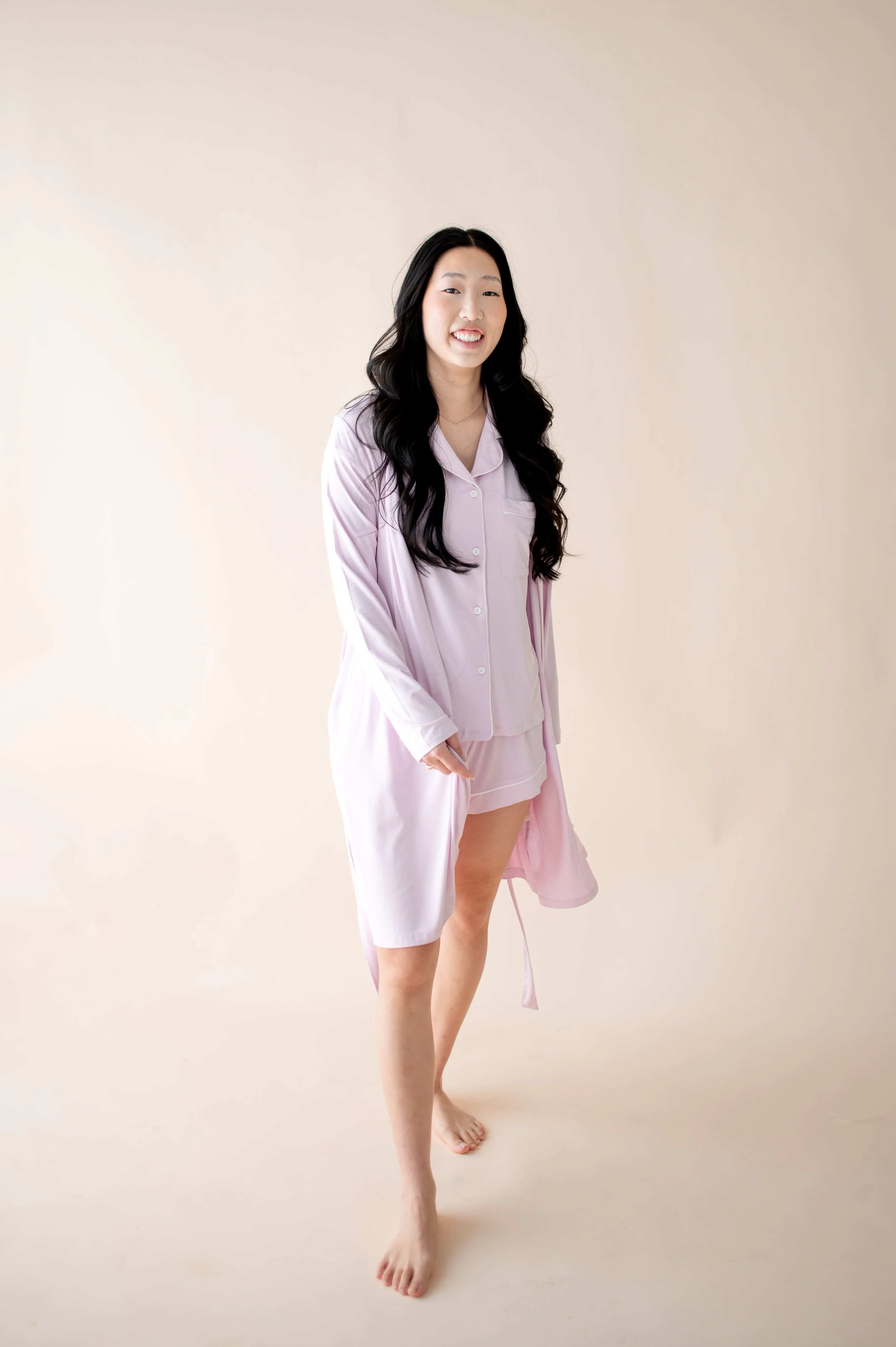 Women's Lounge Robe in Thistle - Image 2
