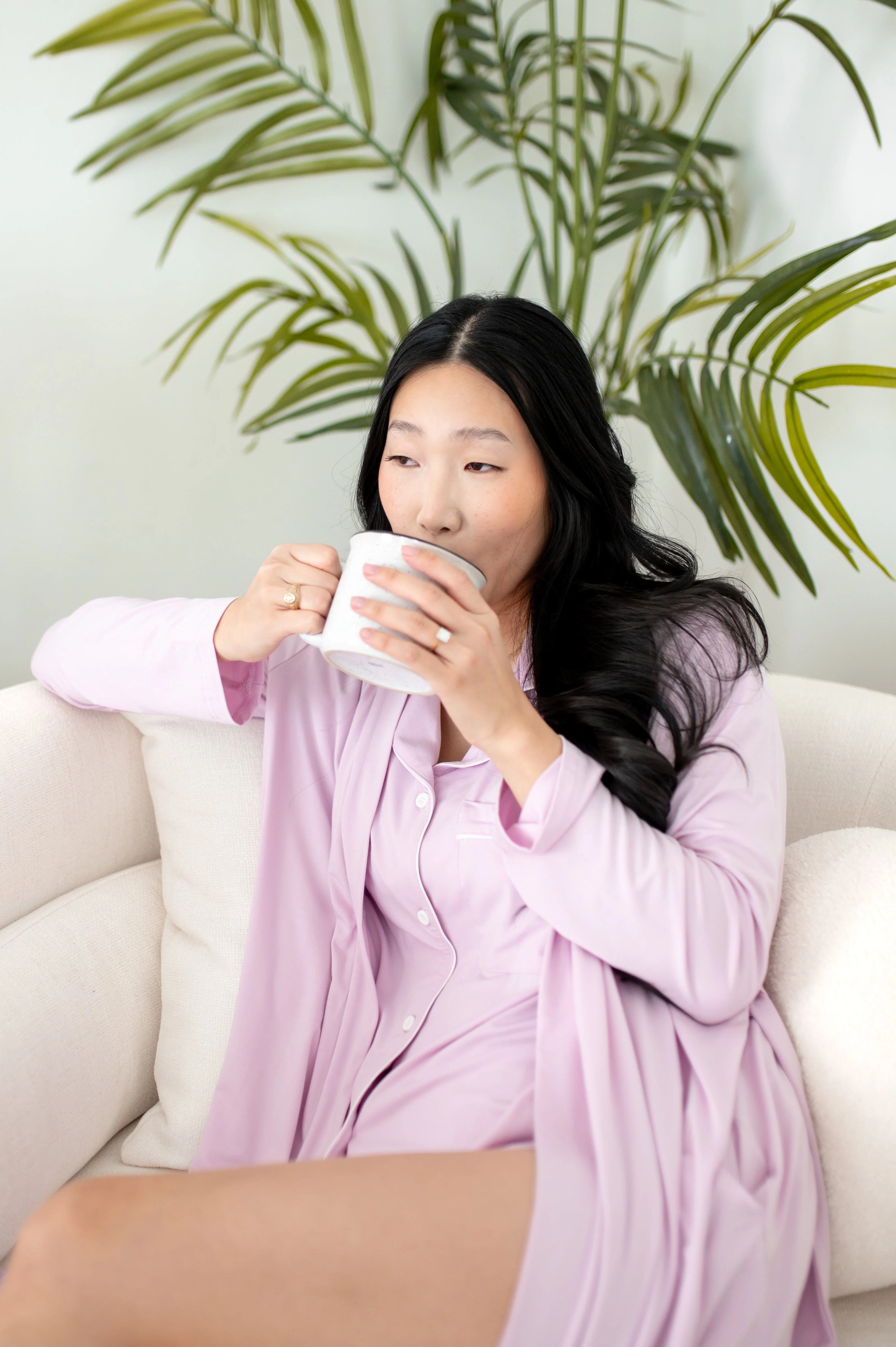Women's Lounge Robe in Thistle - Image 4