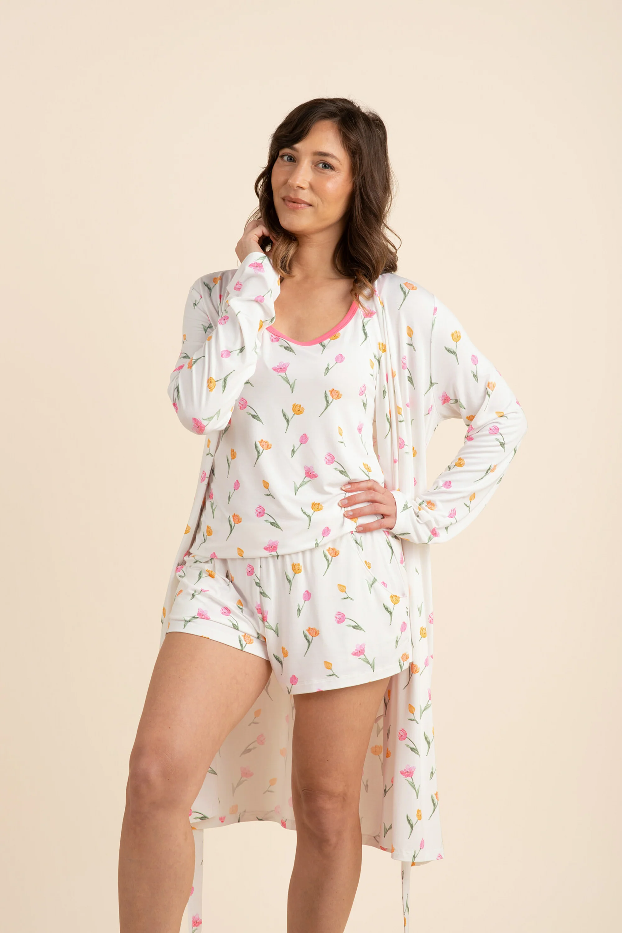 Women's Lounge Robe in Tulip - Image 3