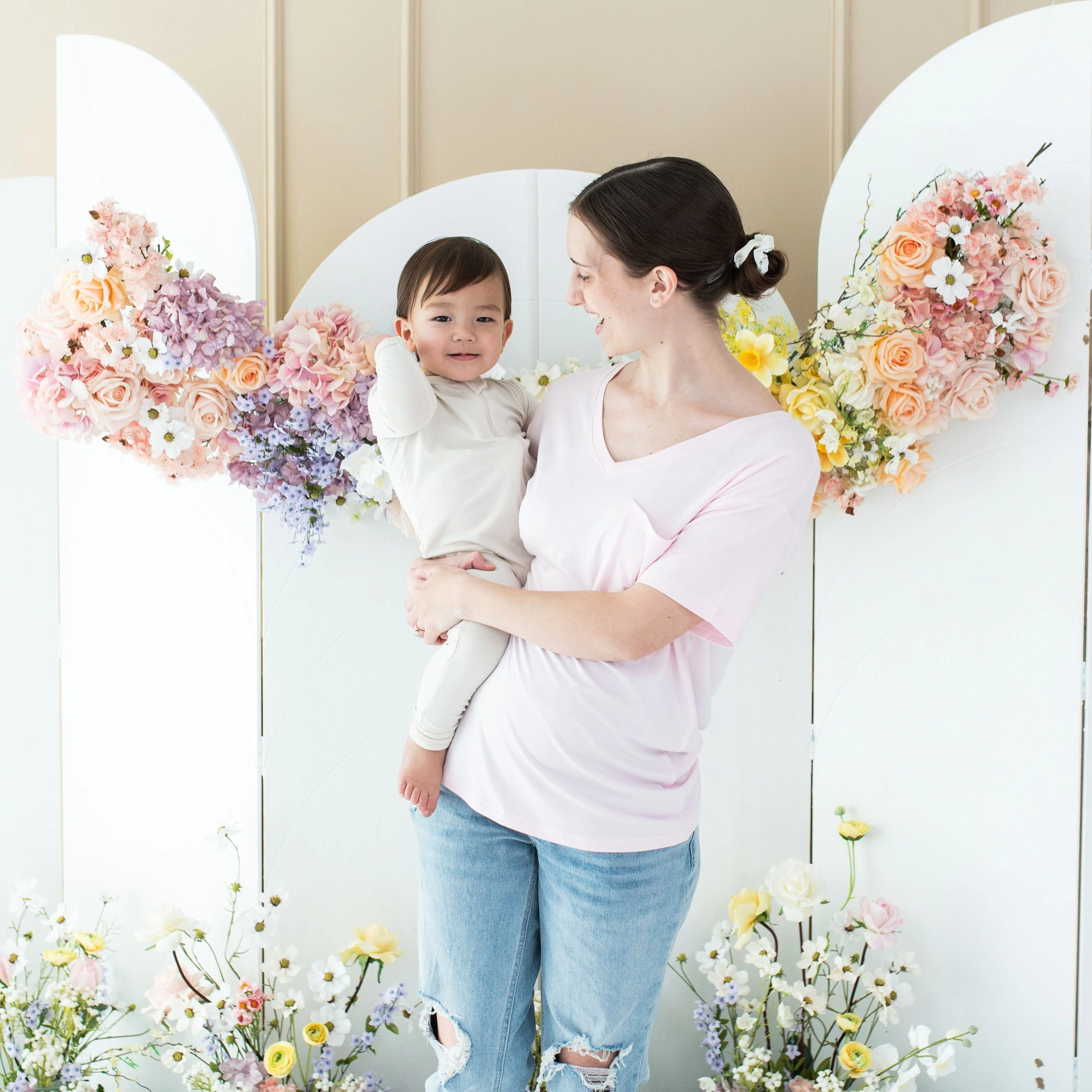 Women’s Relaxed Fit V-Neck in Sakura - Image 3