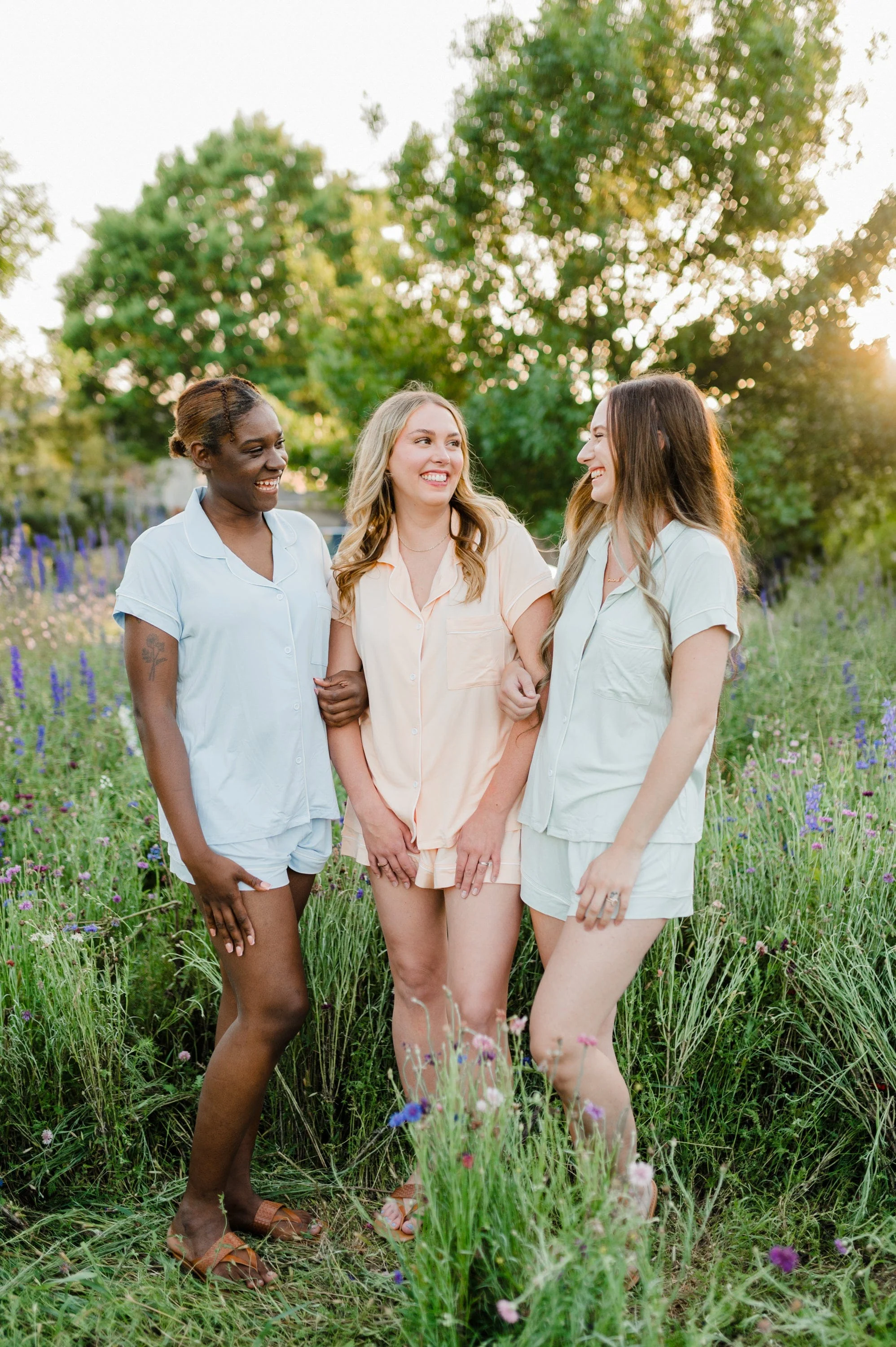 Women's Short Sleeve Pajama Set in Dew - Image 4