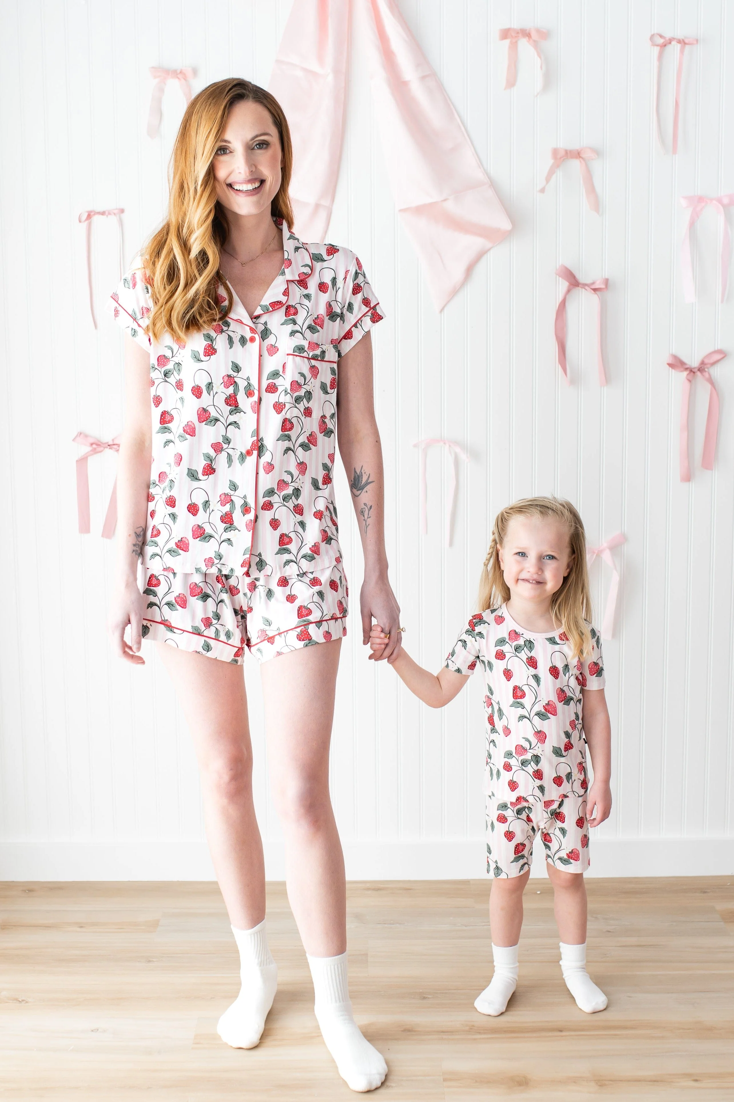 Women's Short Sleeve Pajama Set in Strawberry Fields - Image 2