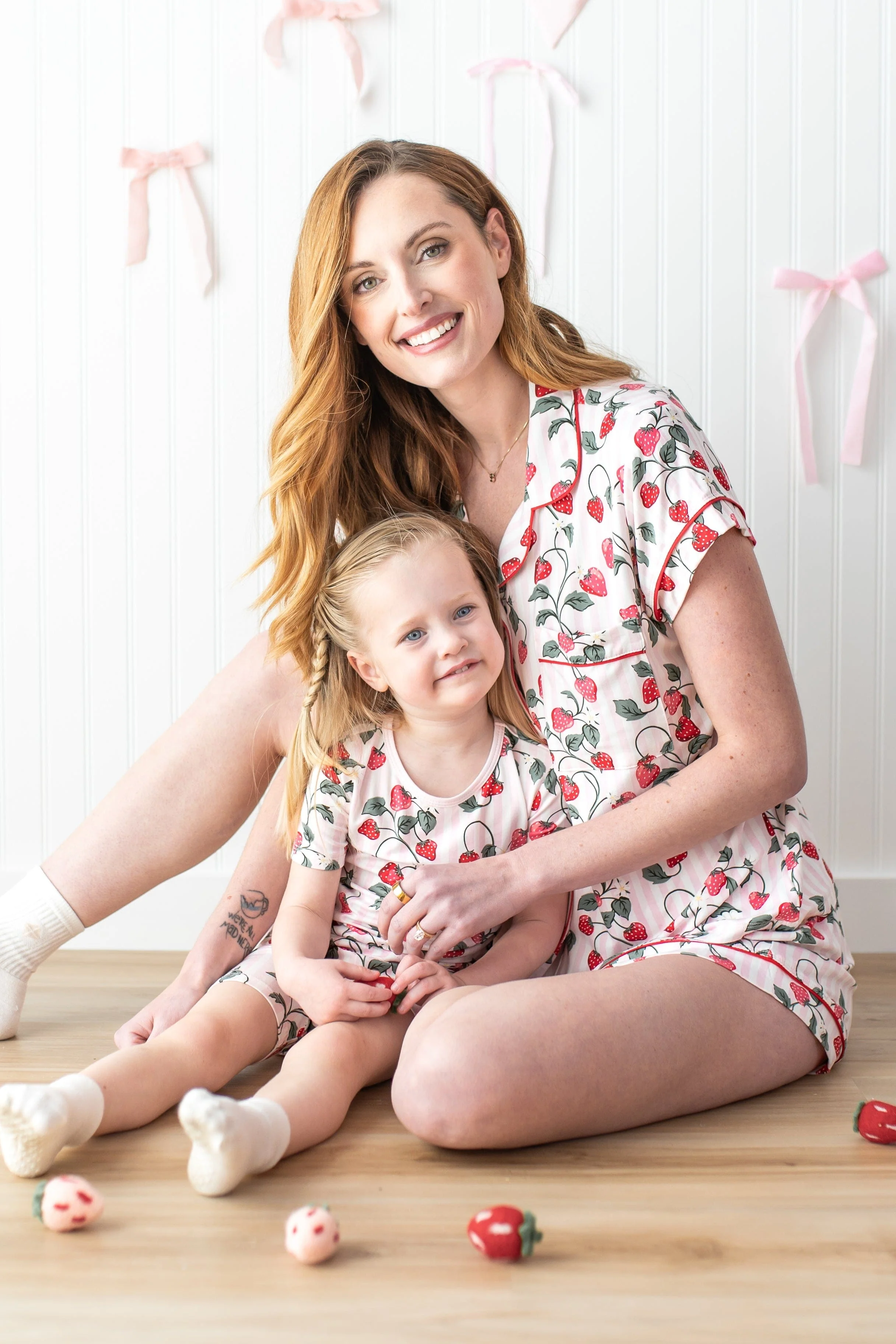 Women's Short Sleeve Pajama Set in Strawberry Fields - Image 5