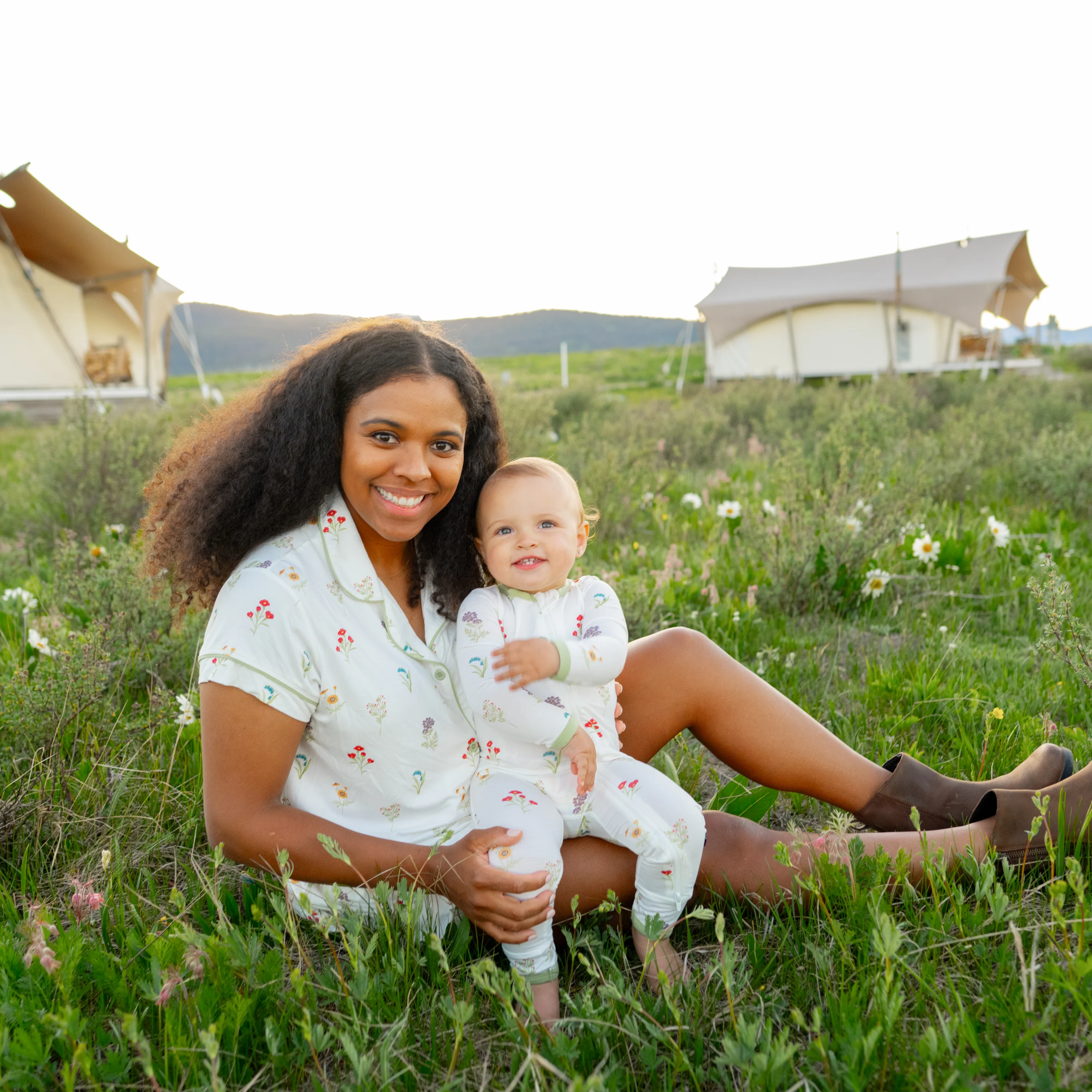 Women’s Short Sleeve Pajama Set in Wildflower - Image 3