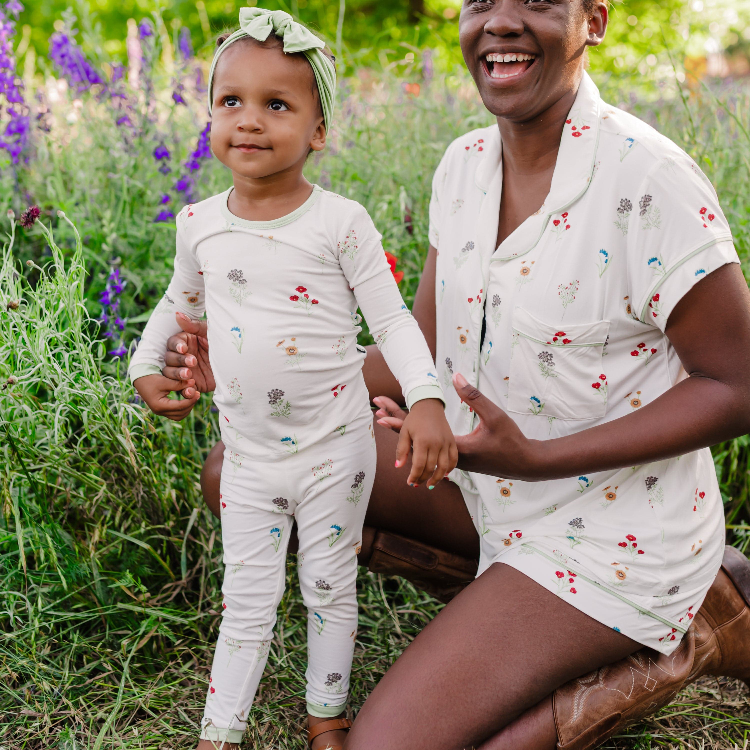 Women’s Short Sleeve Pajama Set in Wildflower - Image 5