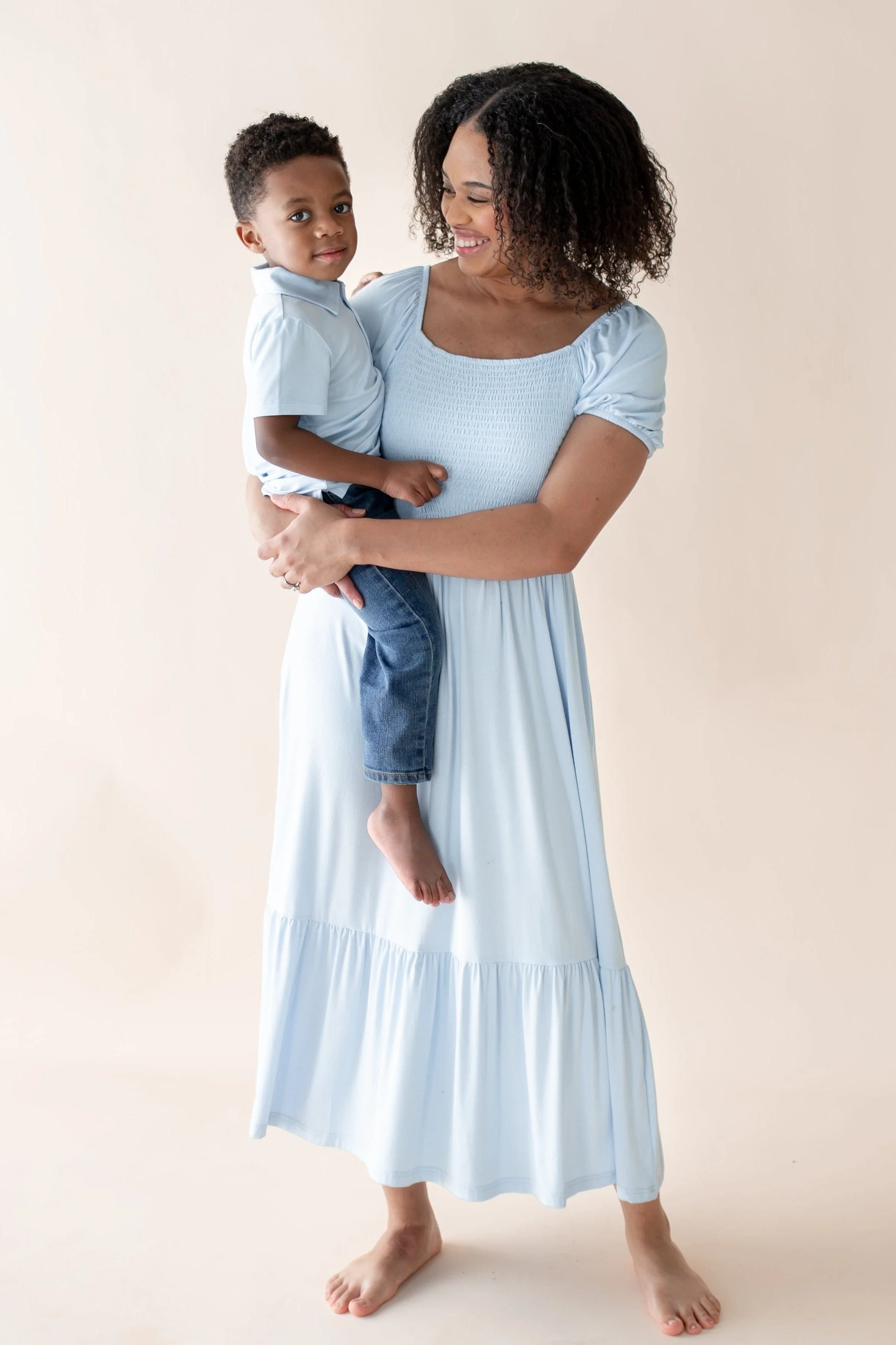 Women’s Smocked Dress in Breeze - Image 2